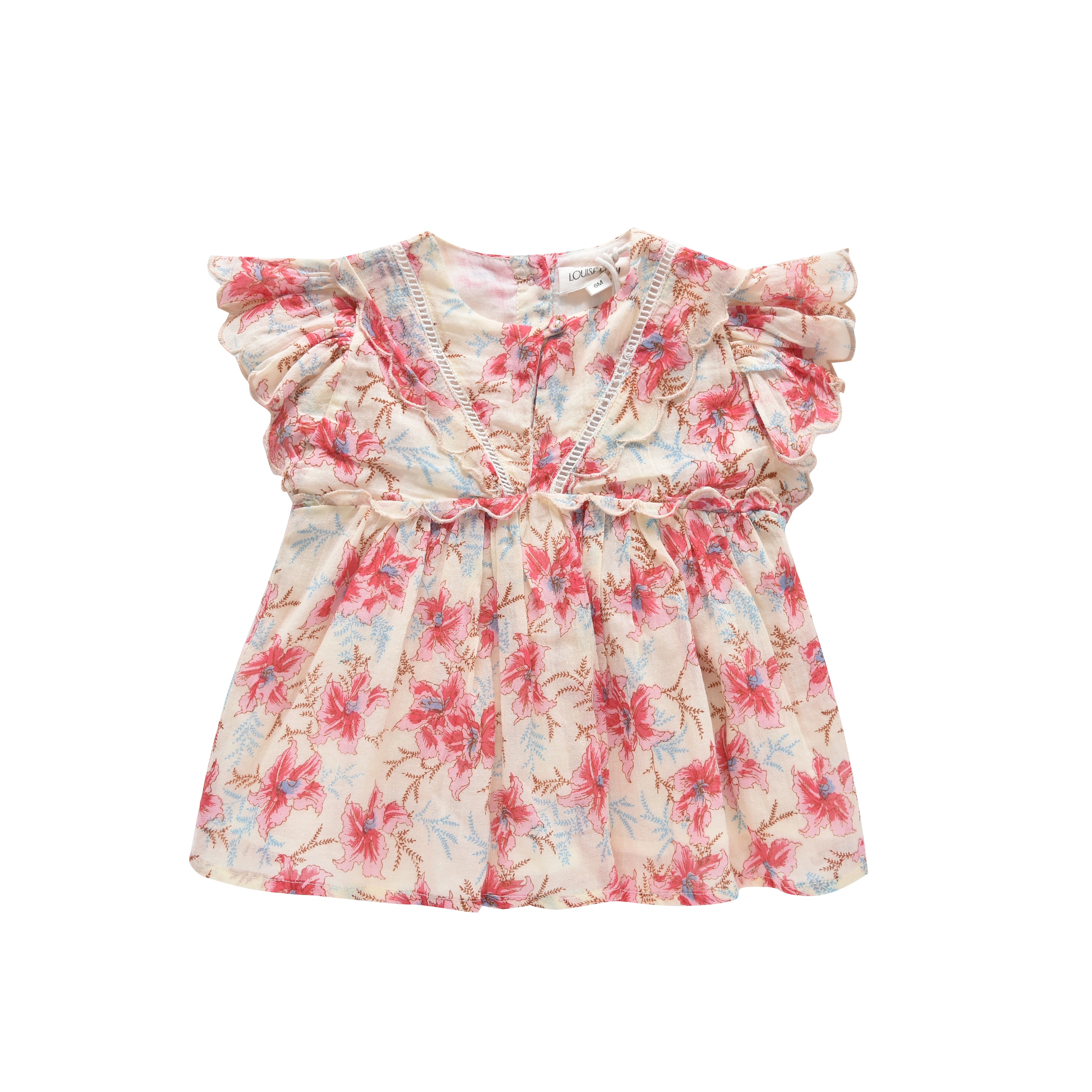 Baby Girls Red Floral Cotton Dress