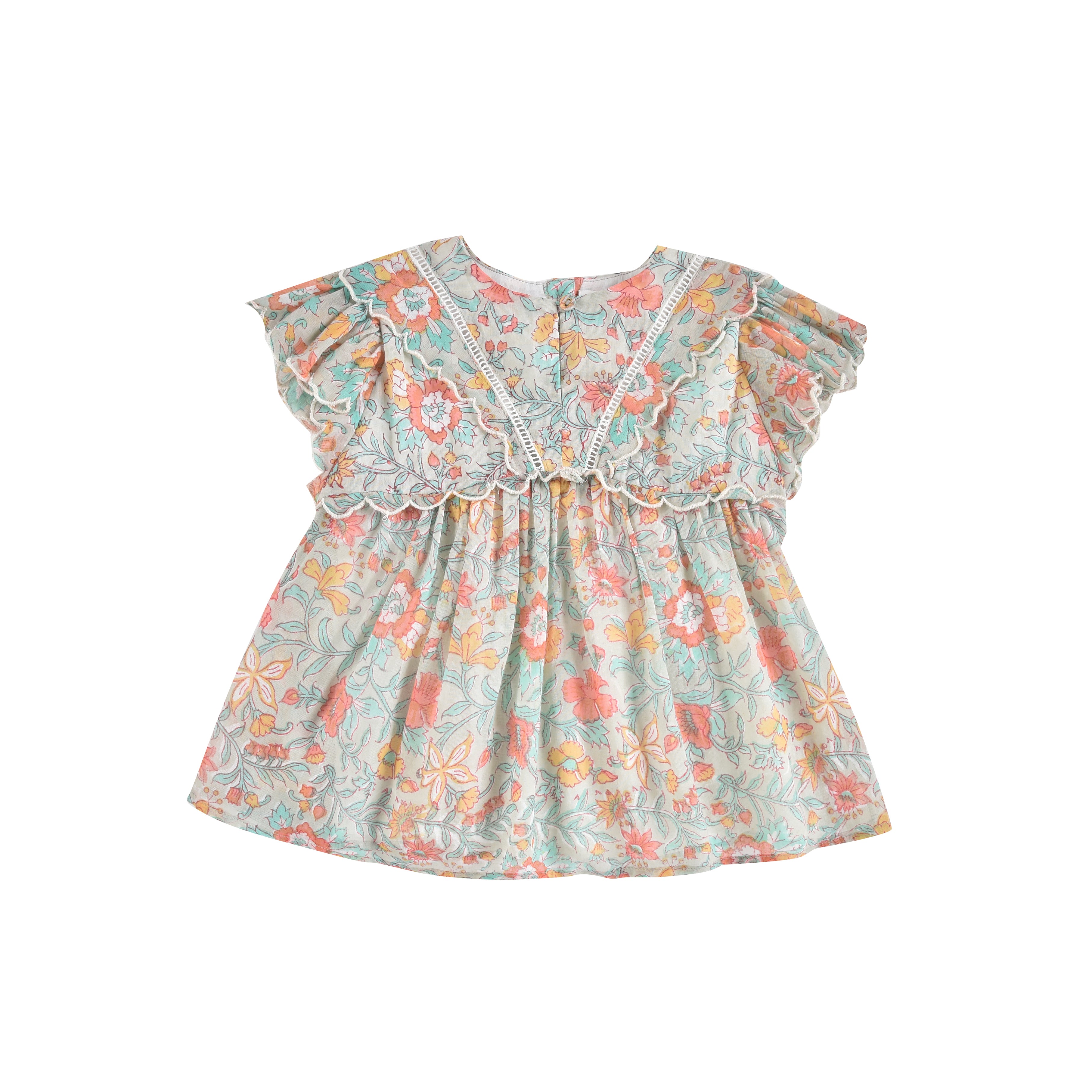 Baby Girls Multicolor Floral Cotton Dress