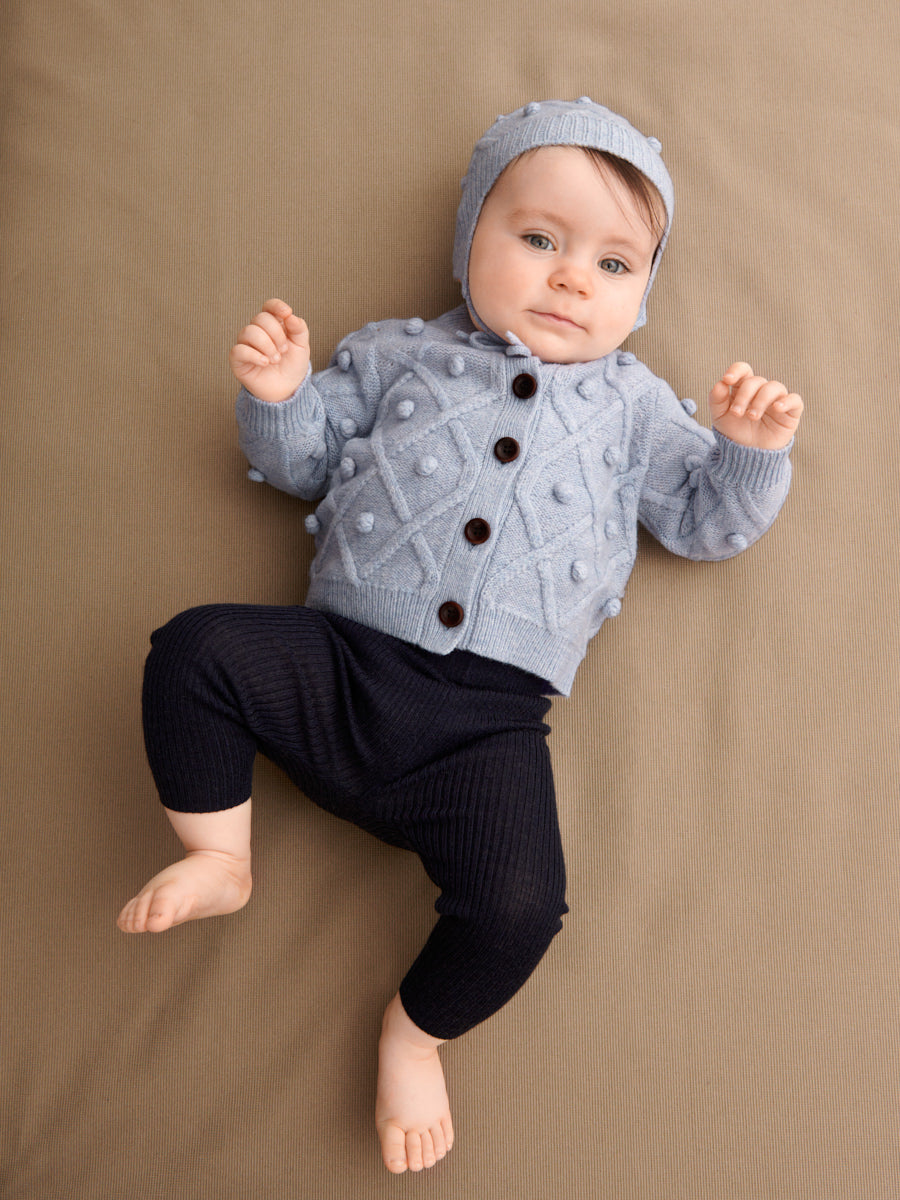 Baby Boys & Girls Light Blue Wool Cardigan