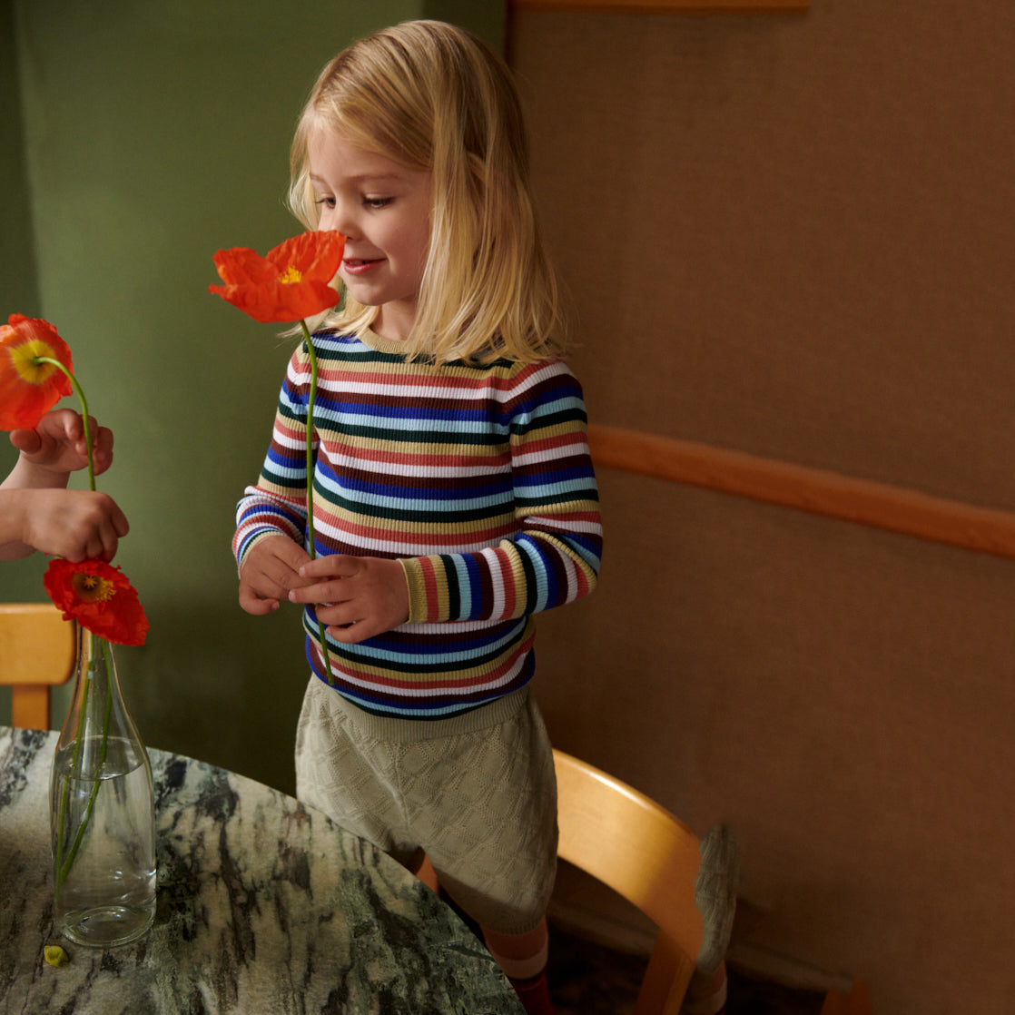 Boys & Girls Multicolor Stripes Cotton T-Shirt