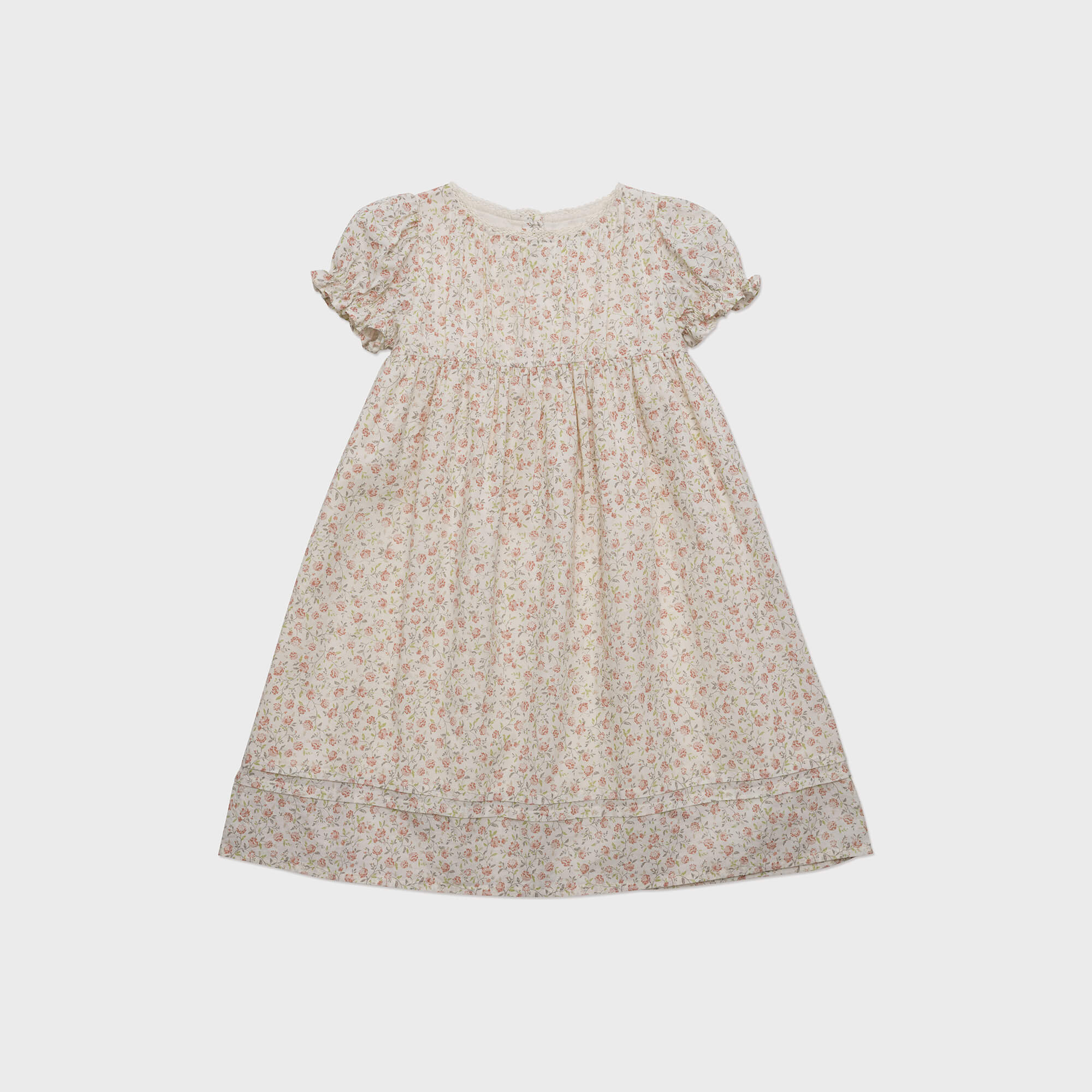 Girls Pink Floral Cotton Dress