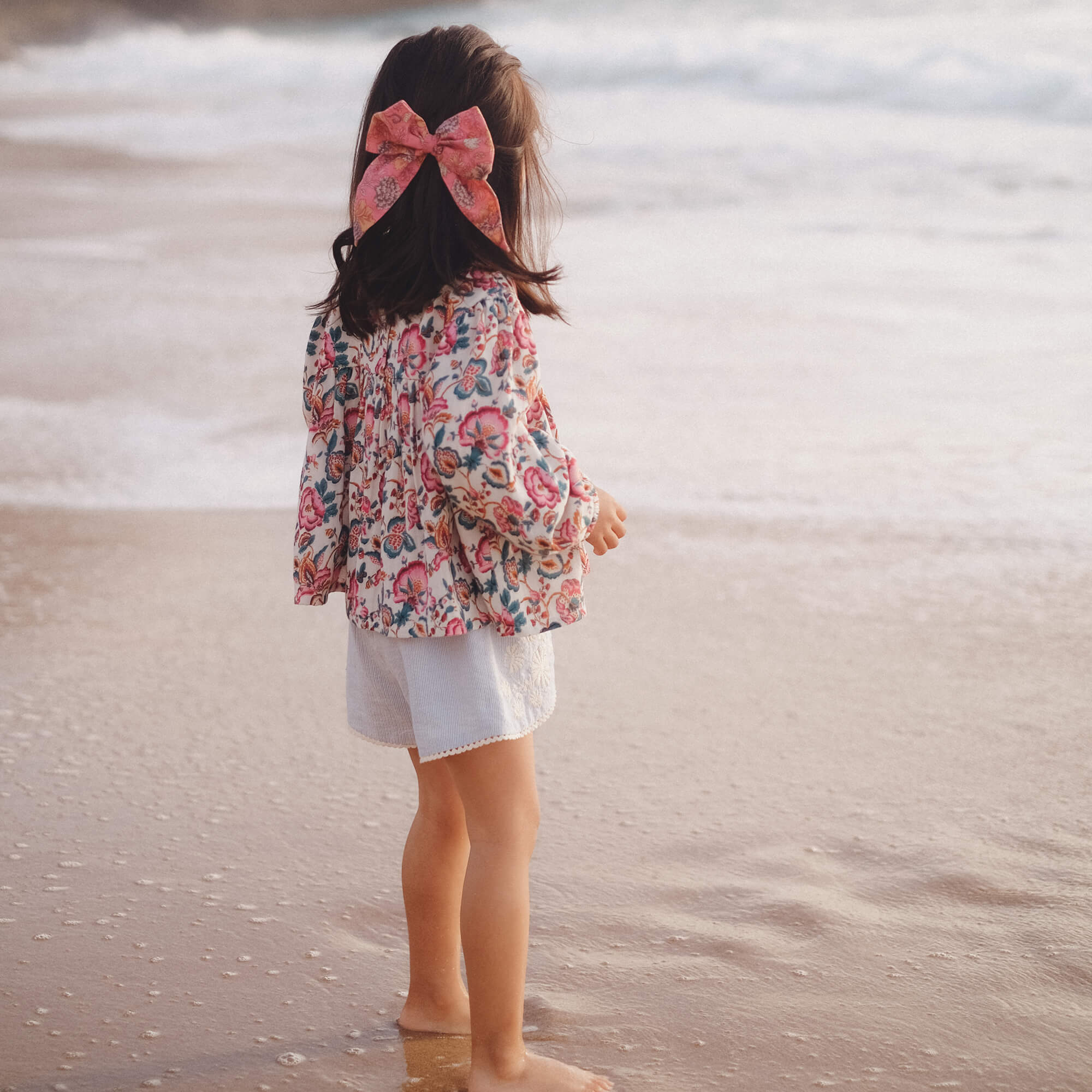 Girls Pink Floral Hair Clip
