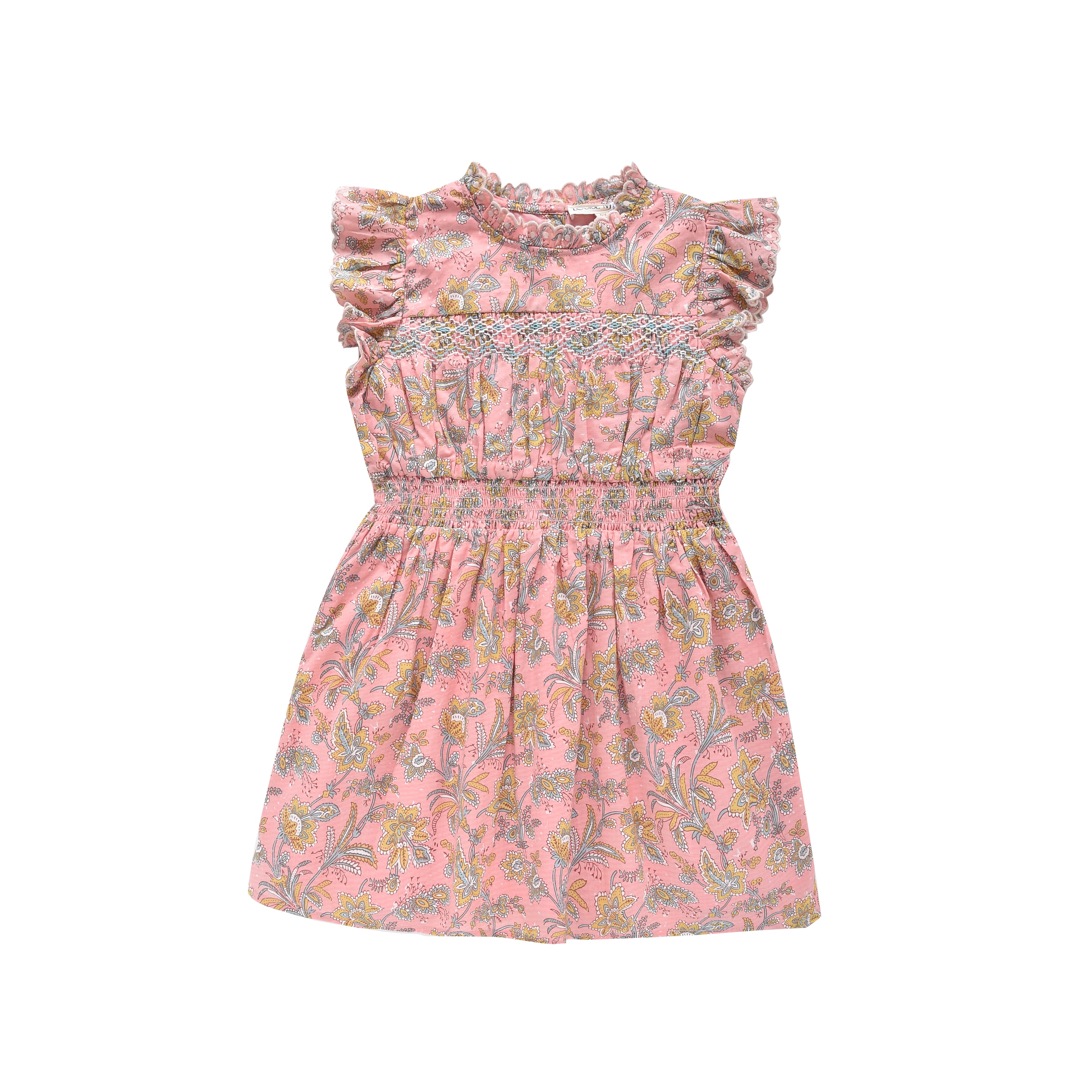 Girls Pink Floral Cotton Dress