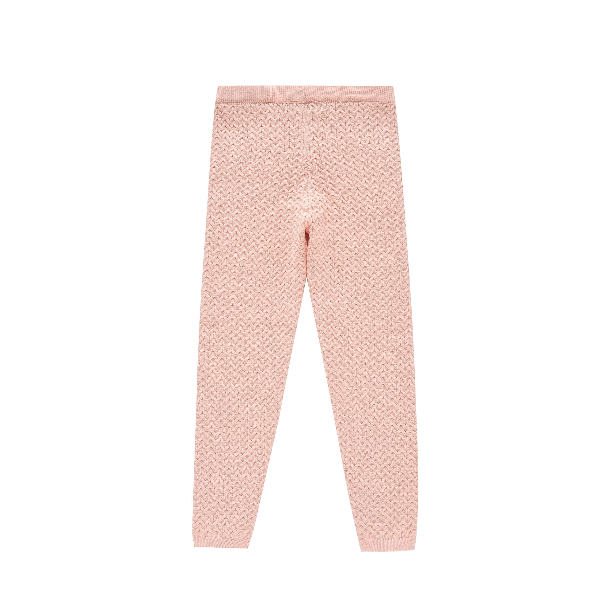Girls Pink Knit Leggings