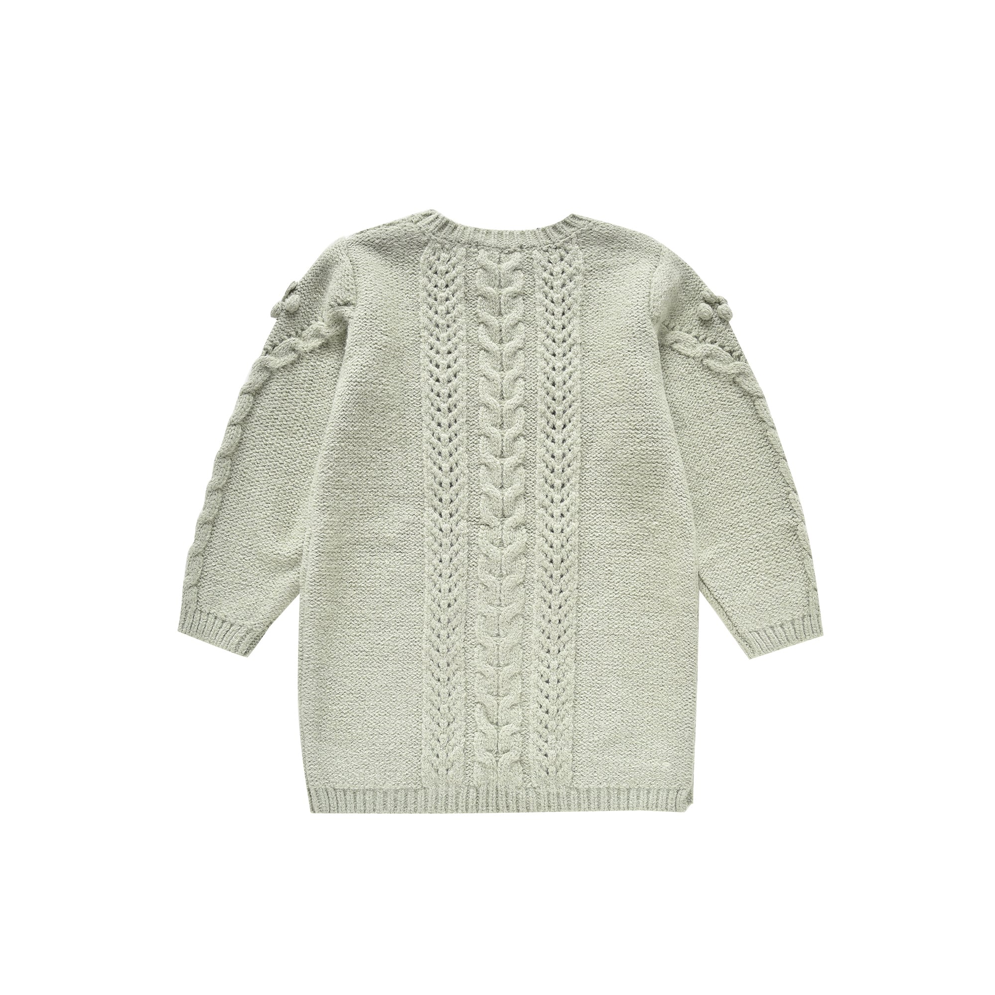 Girls Light Green Knit Dress