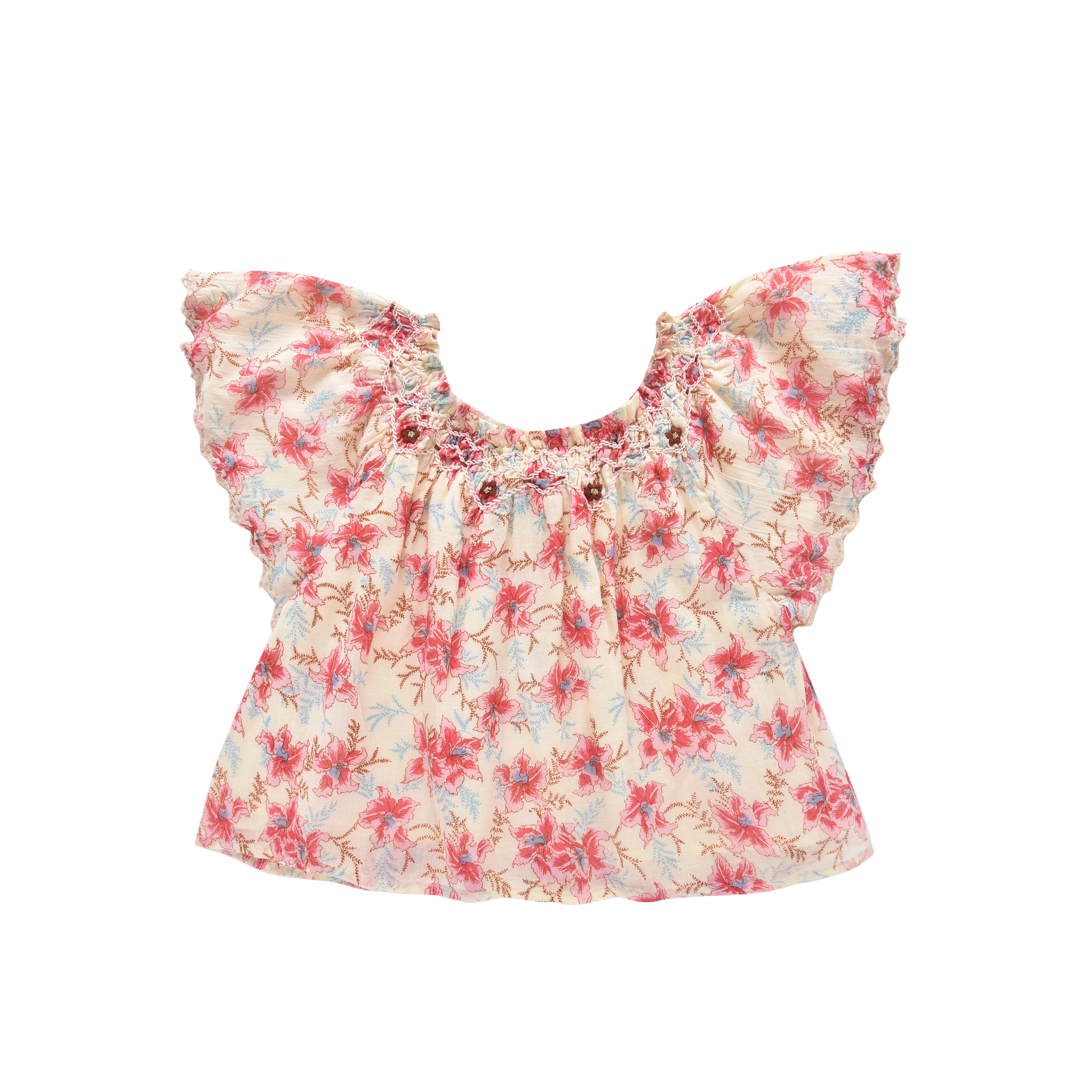 Girls Pink Floral Cotton Dress