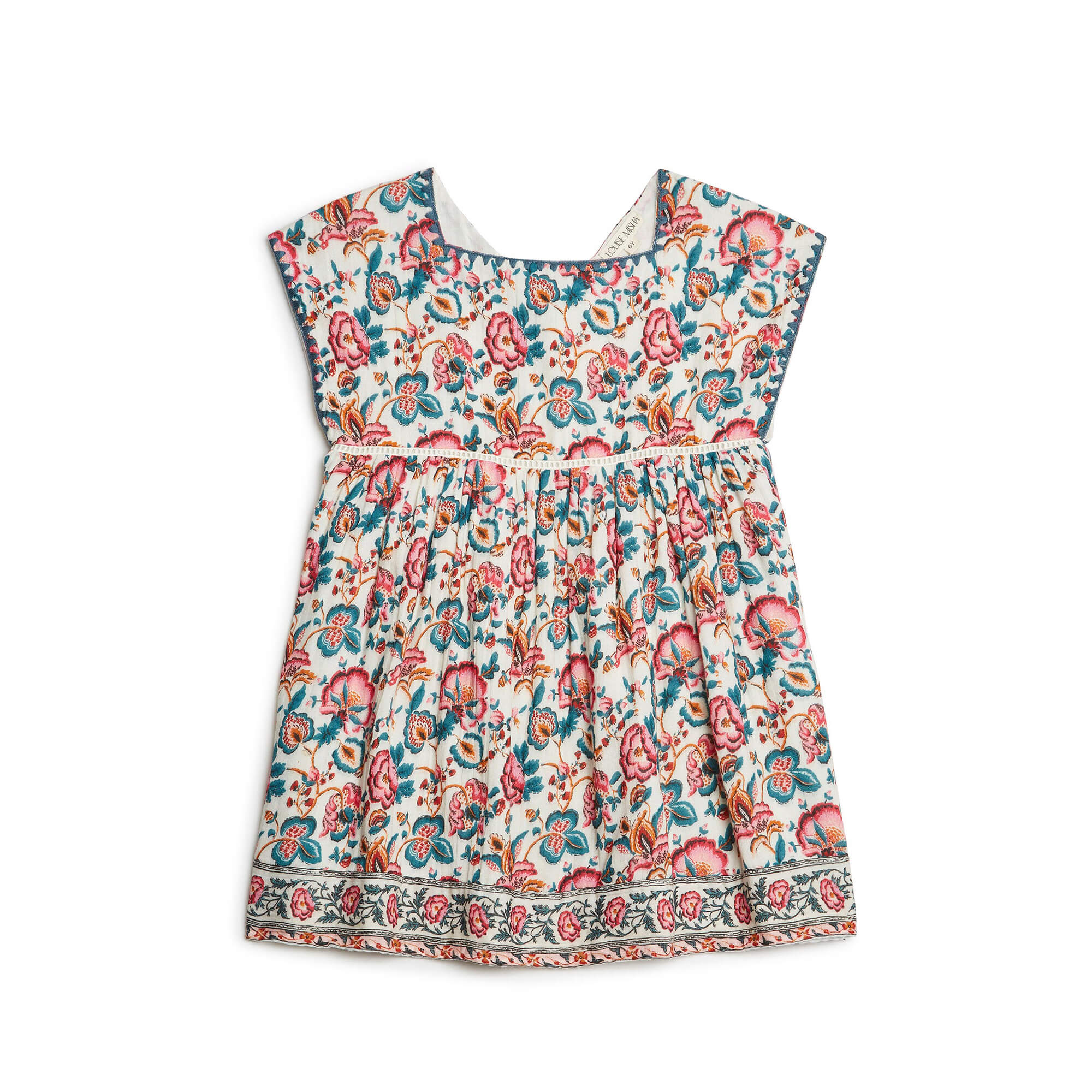Girls White Flower Cotton Dress