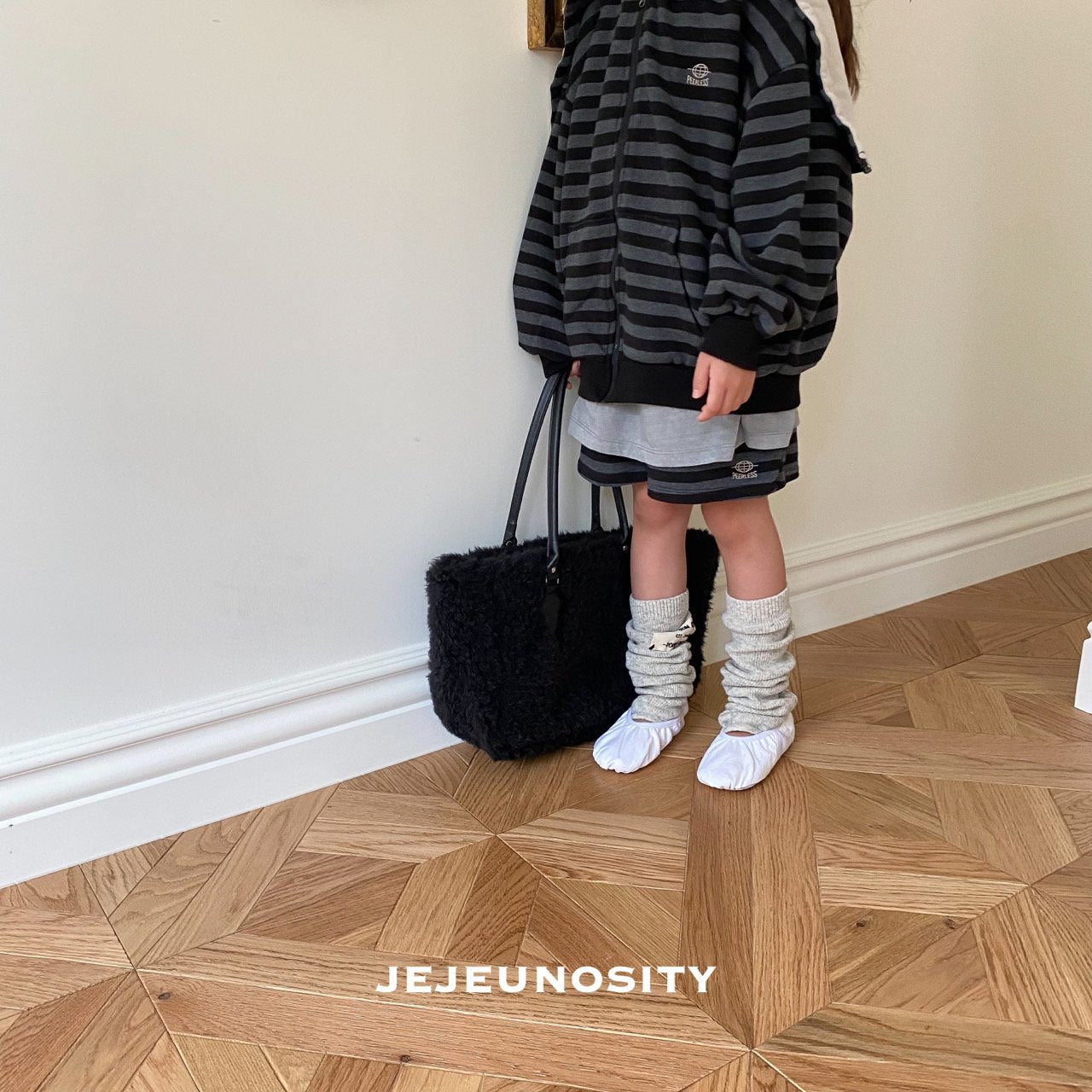 Boys & Girls Navy Stripes Zip-Up Top