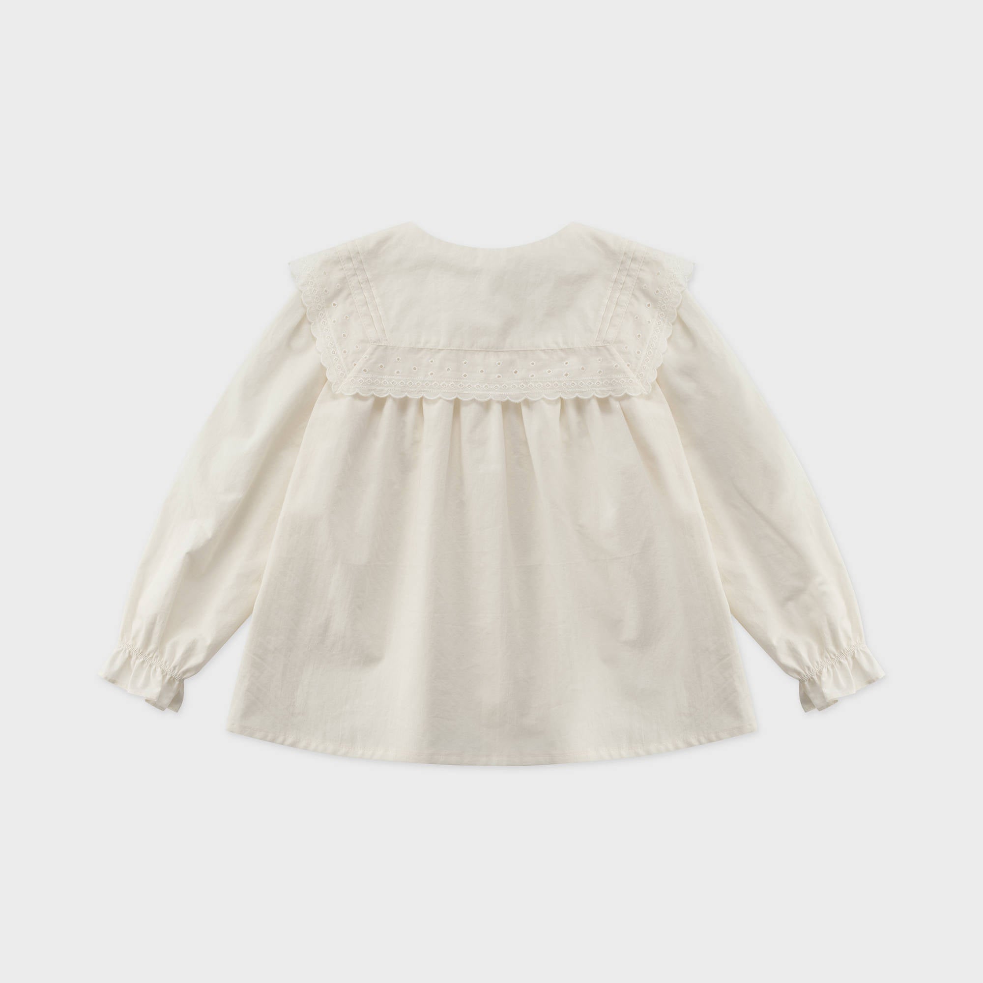 Girls White Lace Collar Cotton Shirt