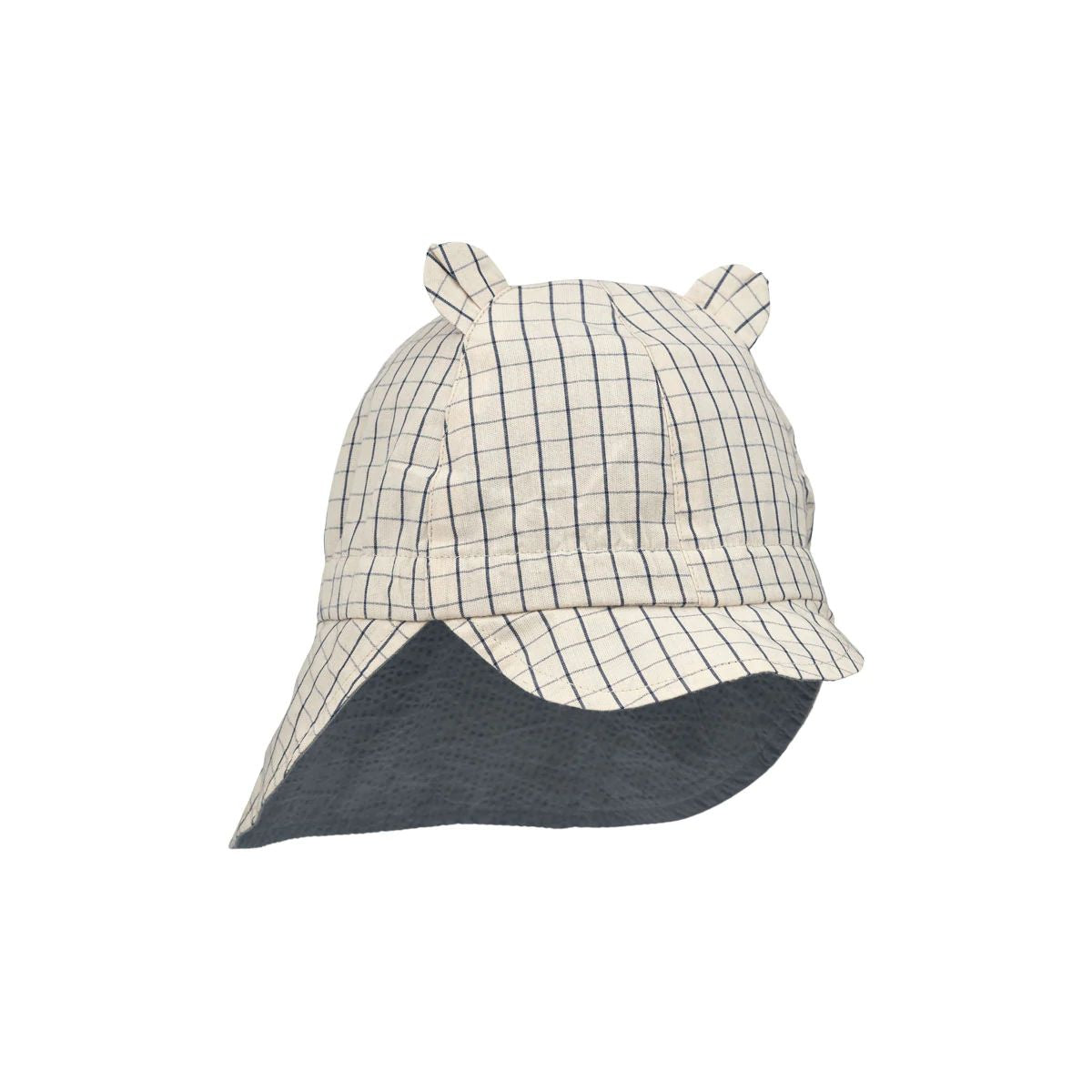 Boys & Girls Navy Check Double Sided Sunhat