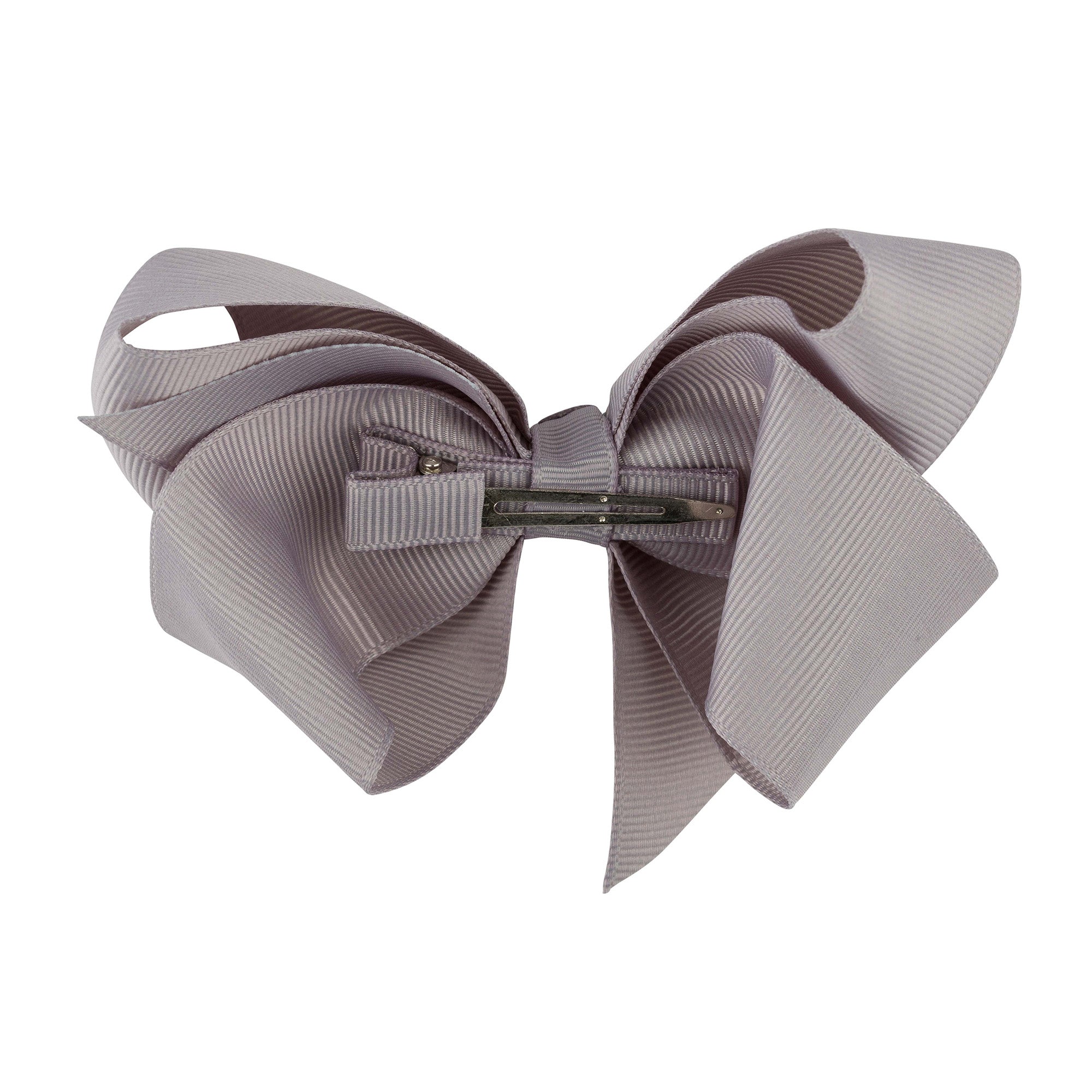 Girls Grey Bow Hair Clip - 10cm