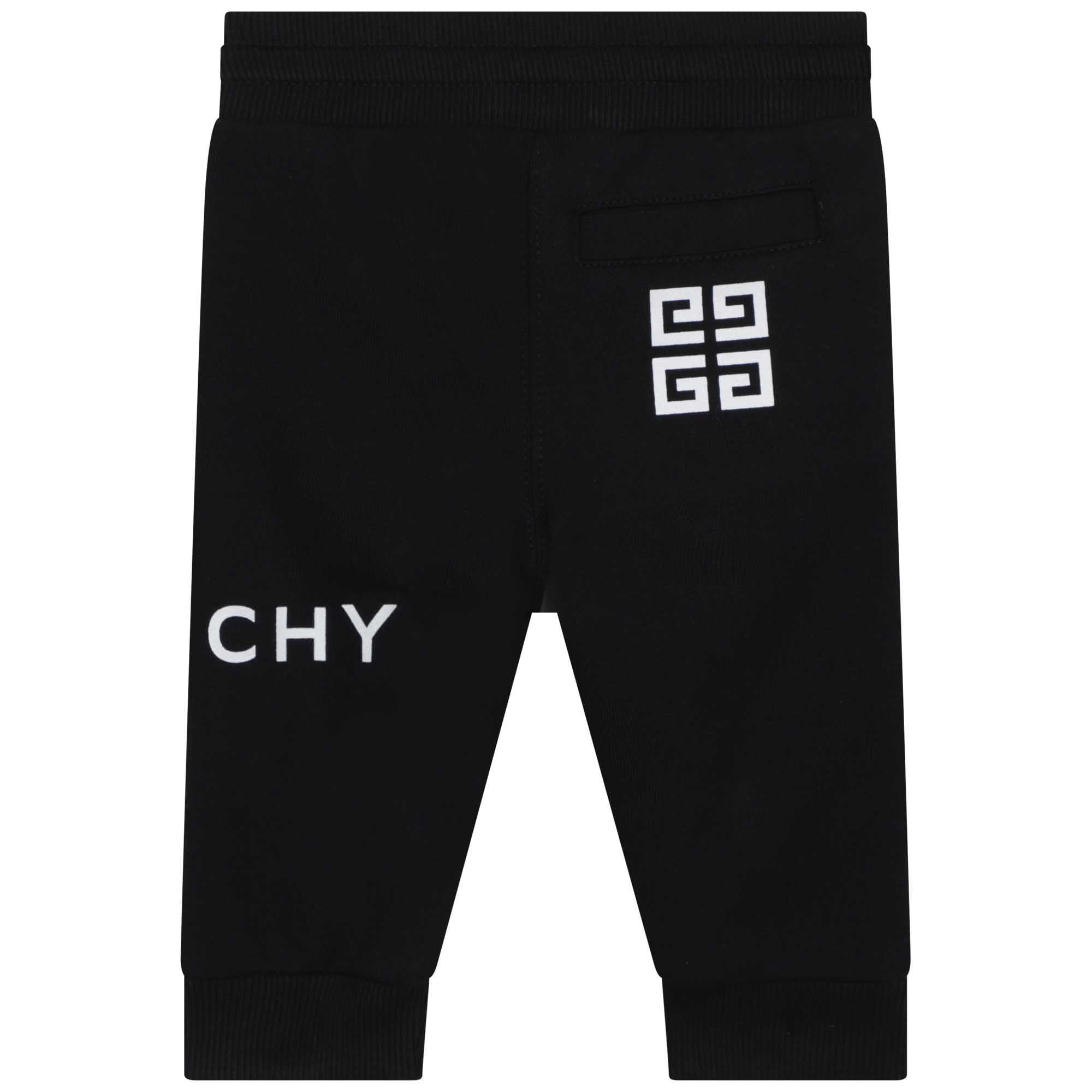 Baby Boys Black Logo Cotton Trousers