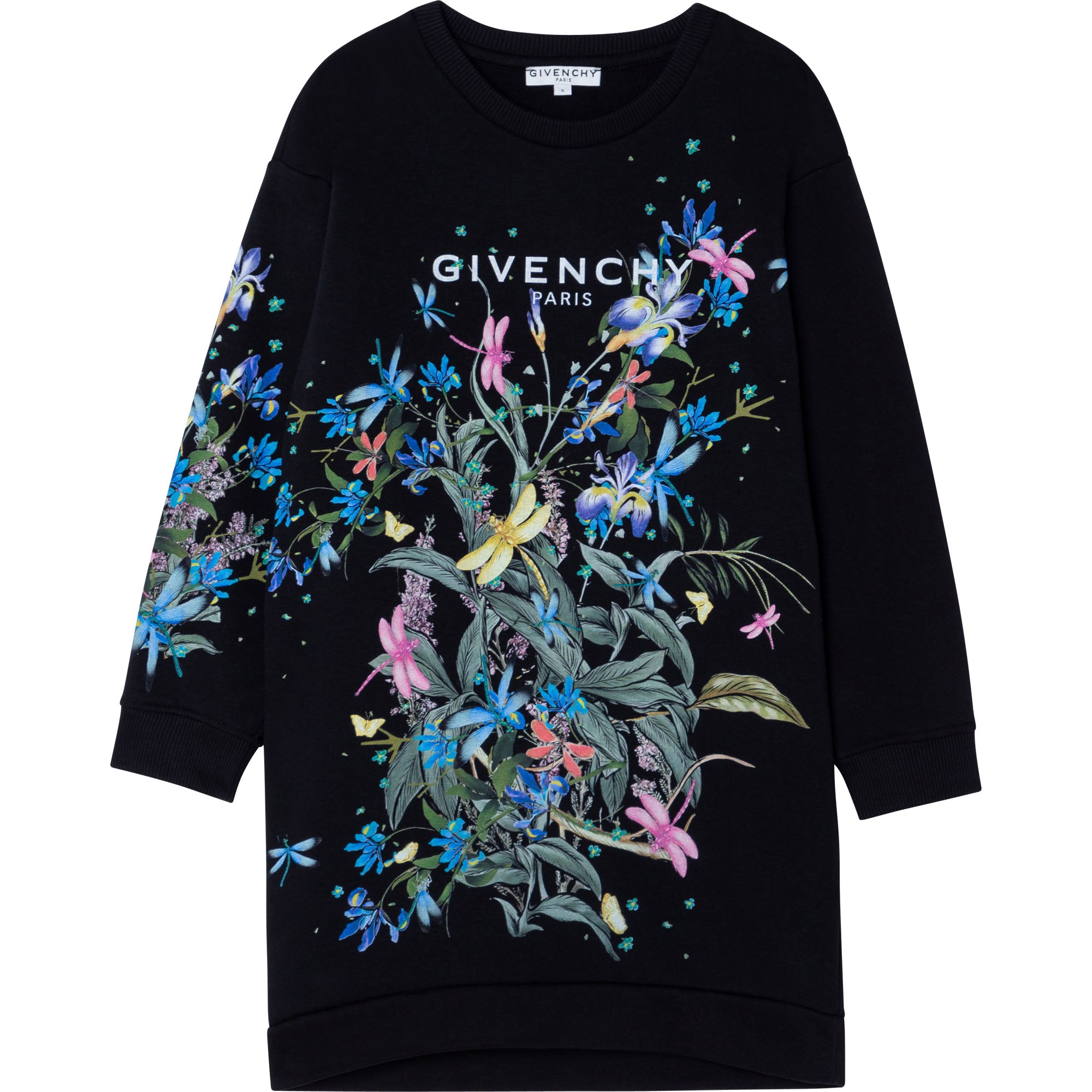Girls Black Flowers Cotton Dress