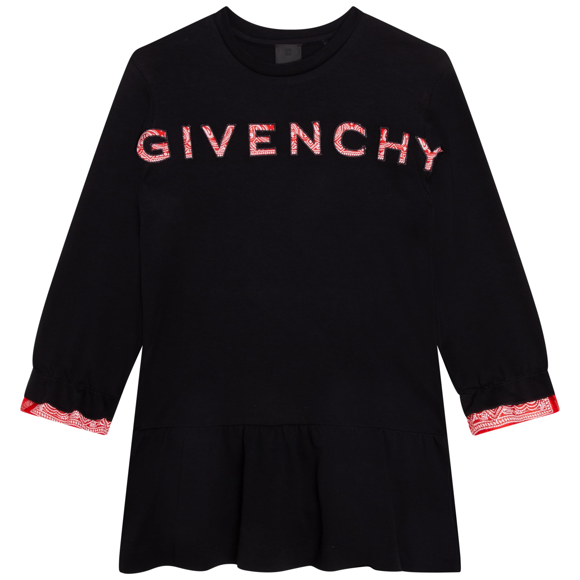 Girls Black Logo Cotton Dress