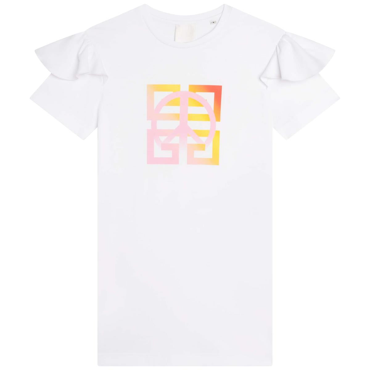 Girls White Logo Dress
