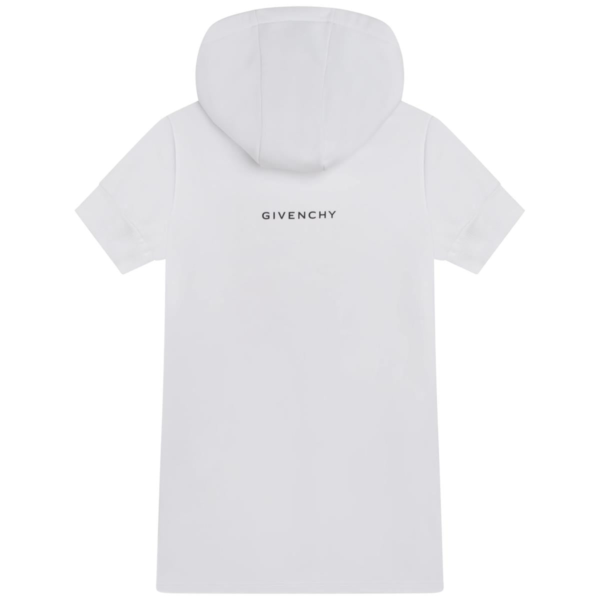 Girls White Hooded Dress