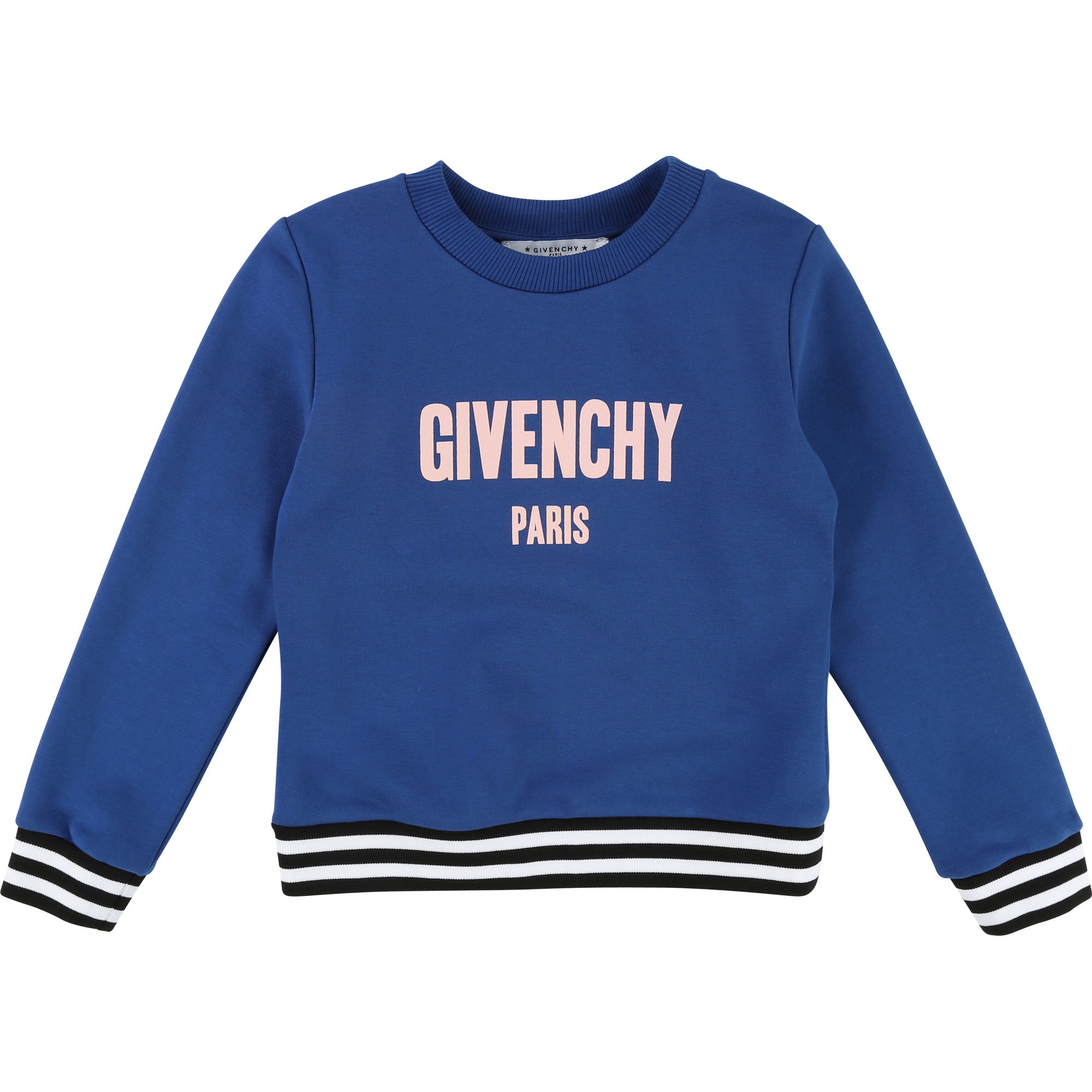 Girls Blue Logo Cotton Sweatshirt