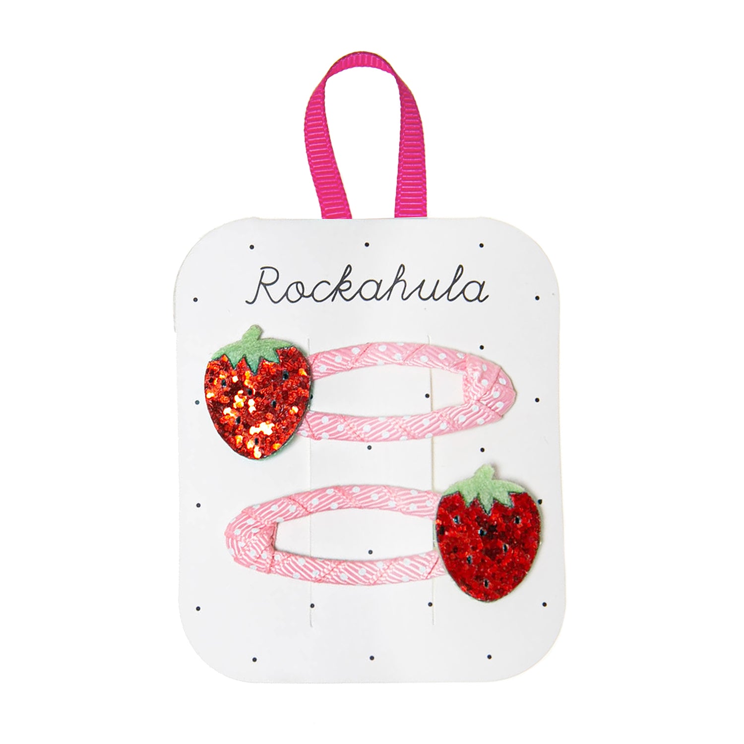 Sweet Strawberry Glitter Clips