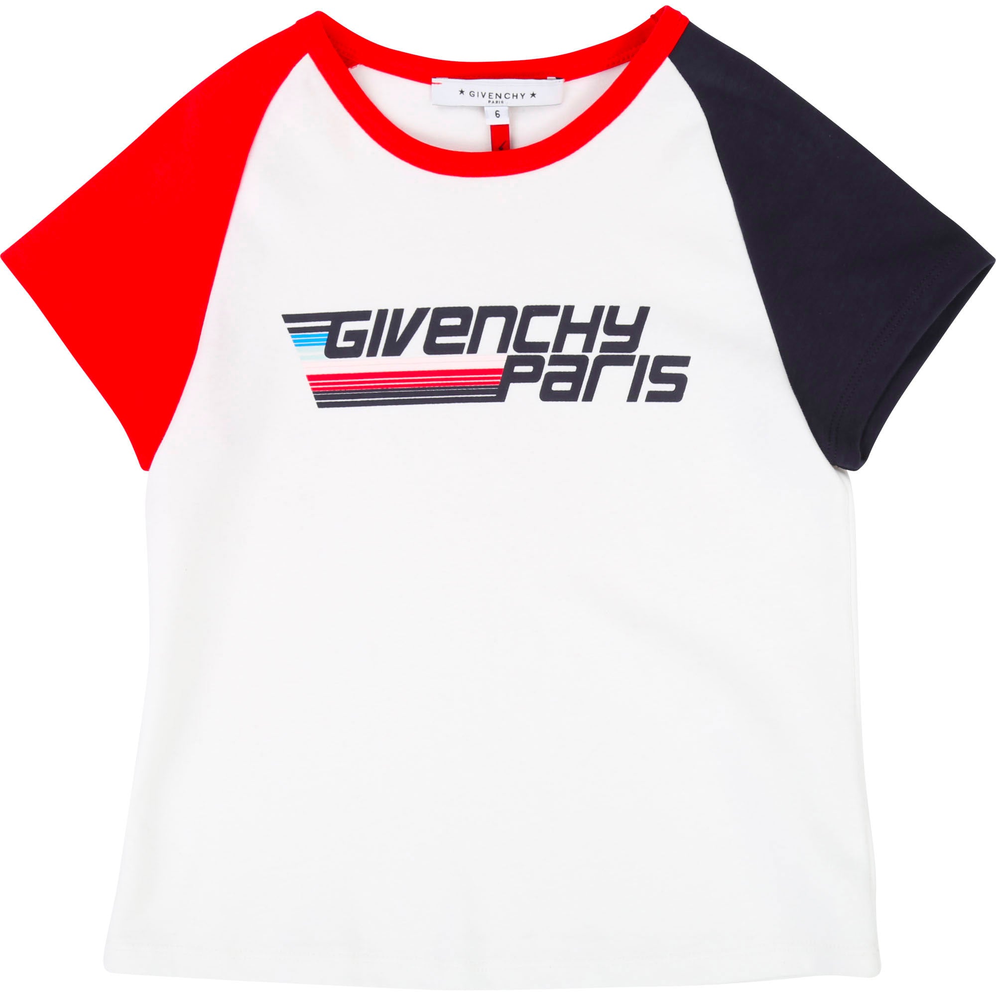 Girls White & Red Logo Cotton T-shirt