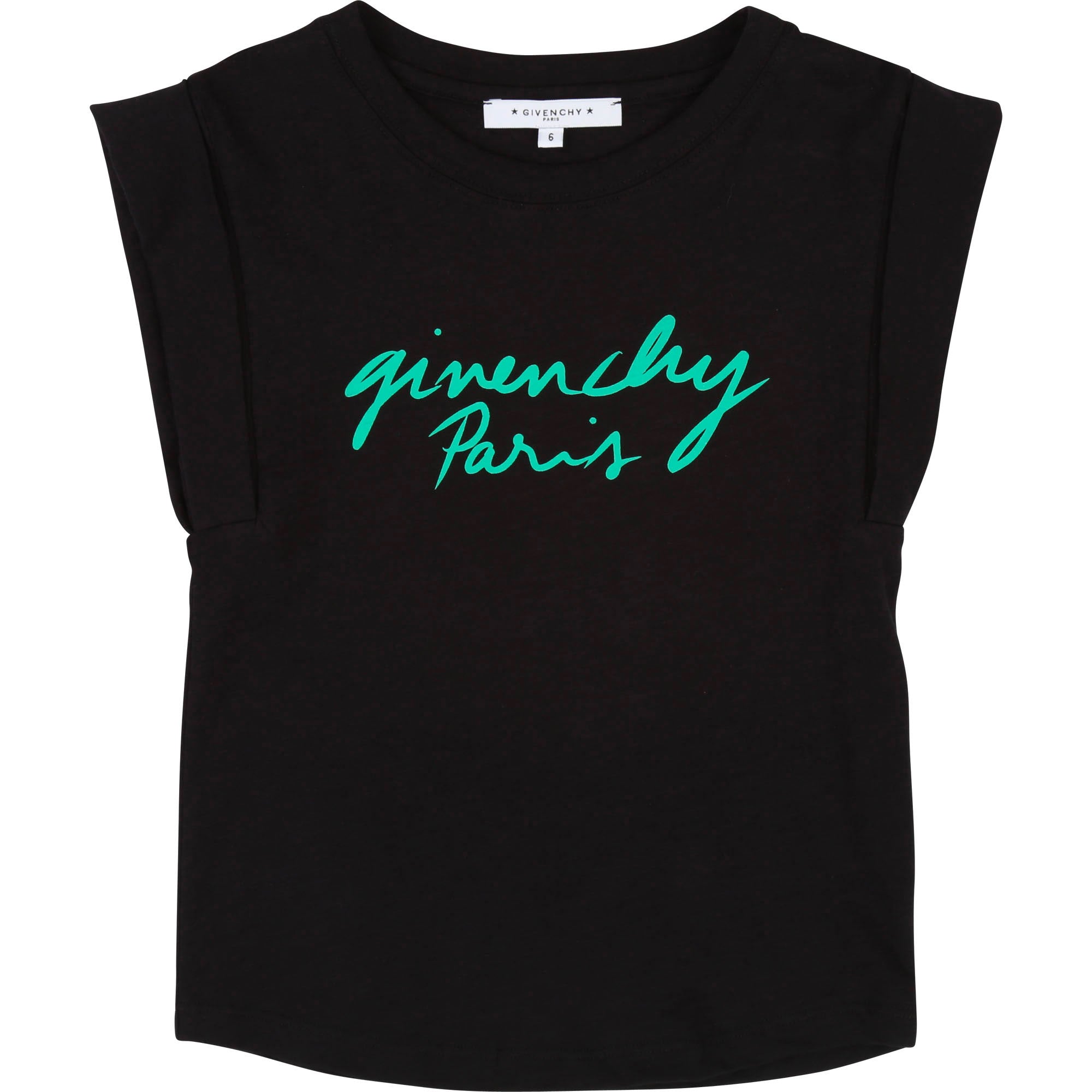Girls Black Cotton T-shirt
