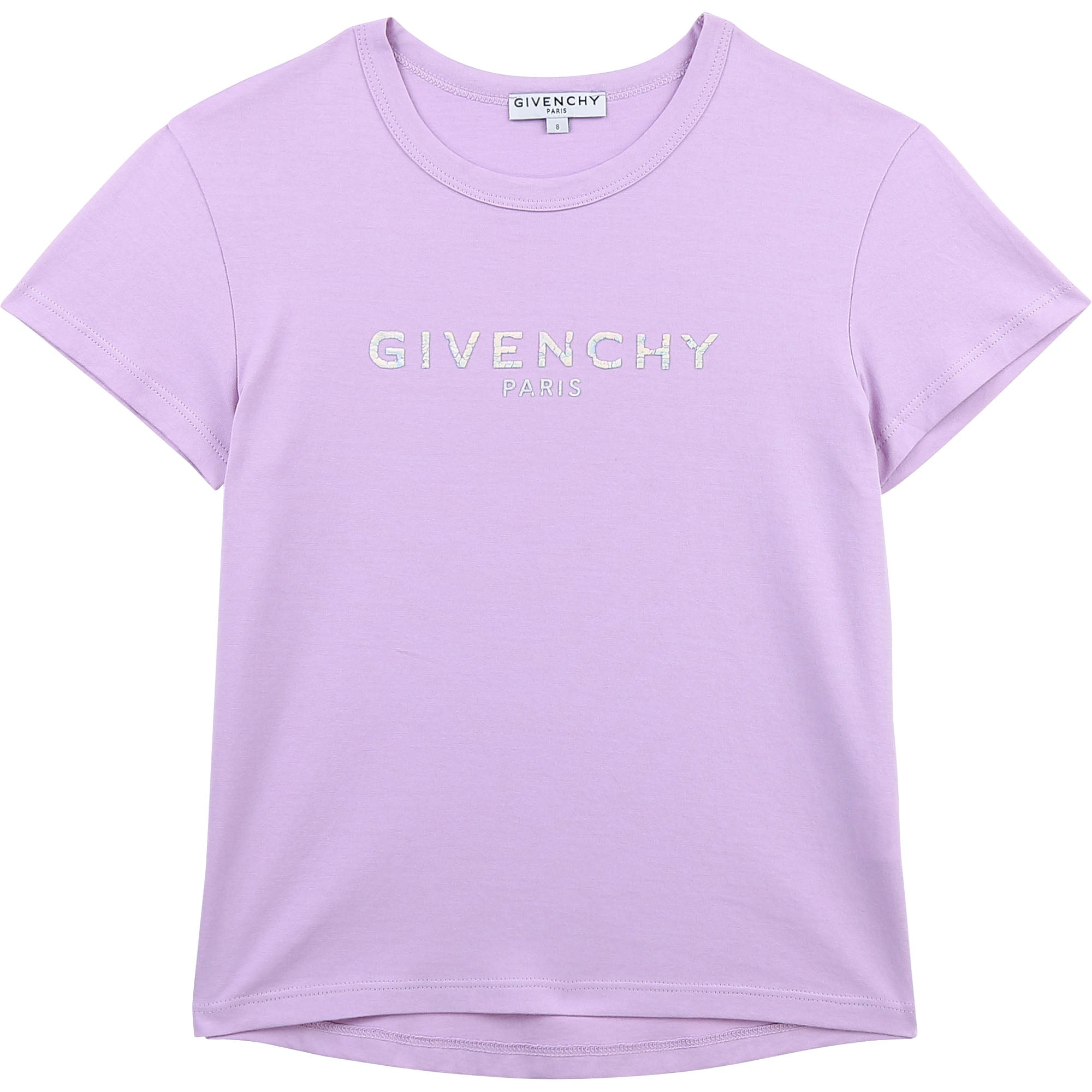 Girls Purple Logo Cotton T-Shirt