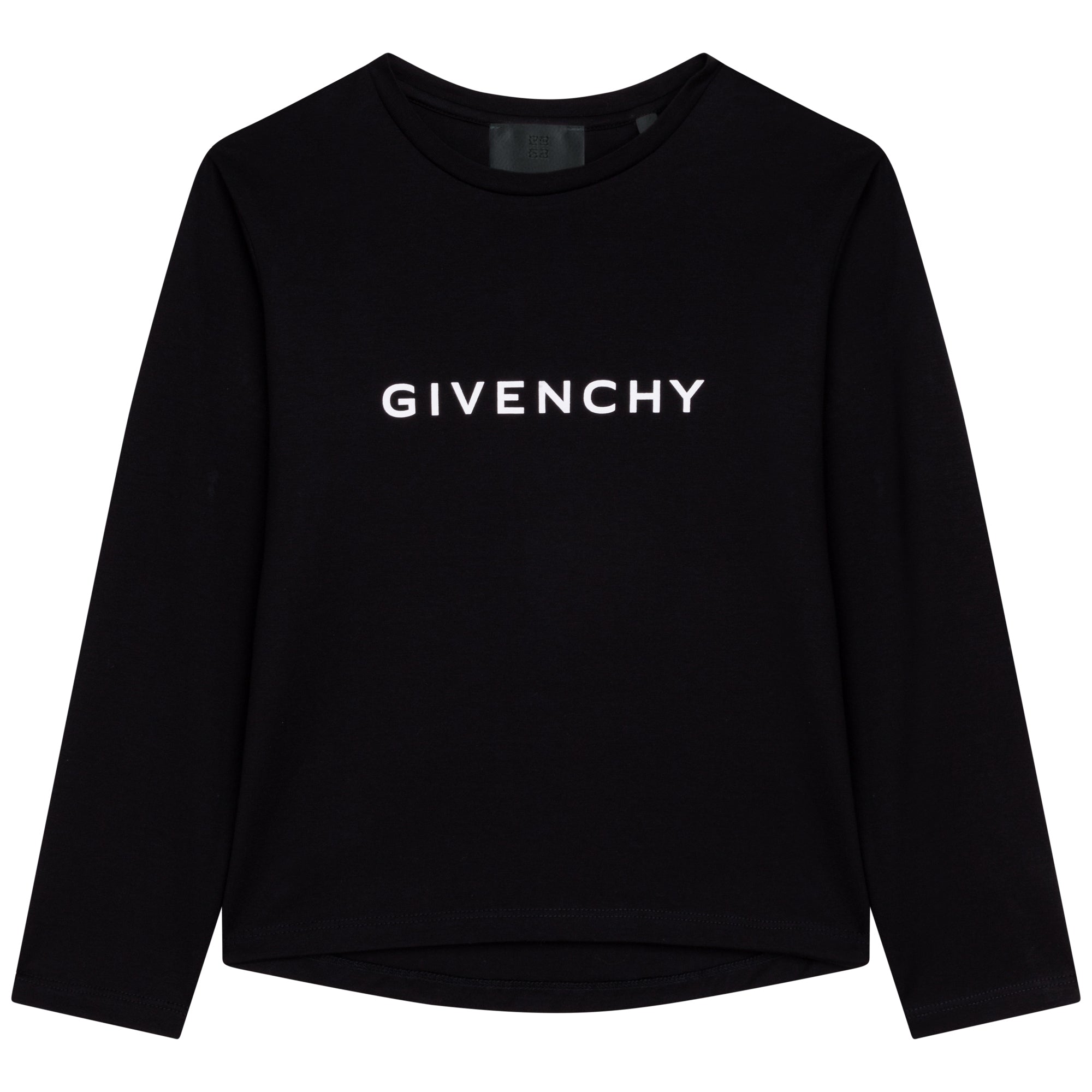 Girls Black Logo Cotton T-Shirt