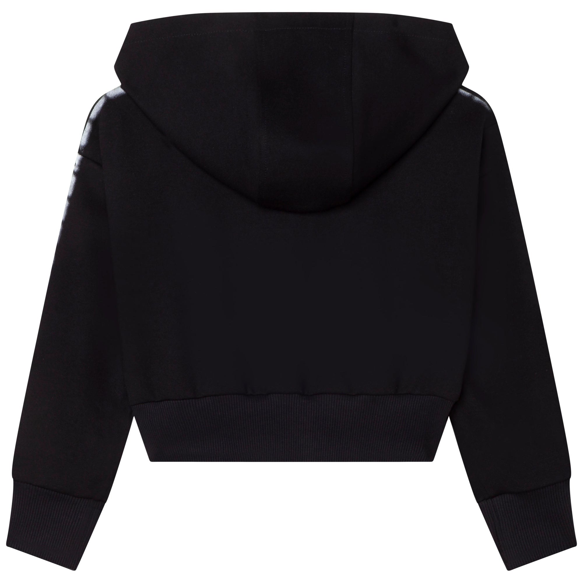 Girls Black Logo Zip-Up Top