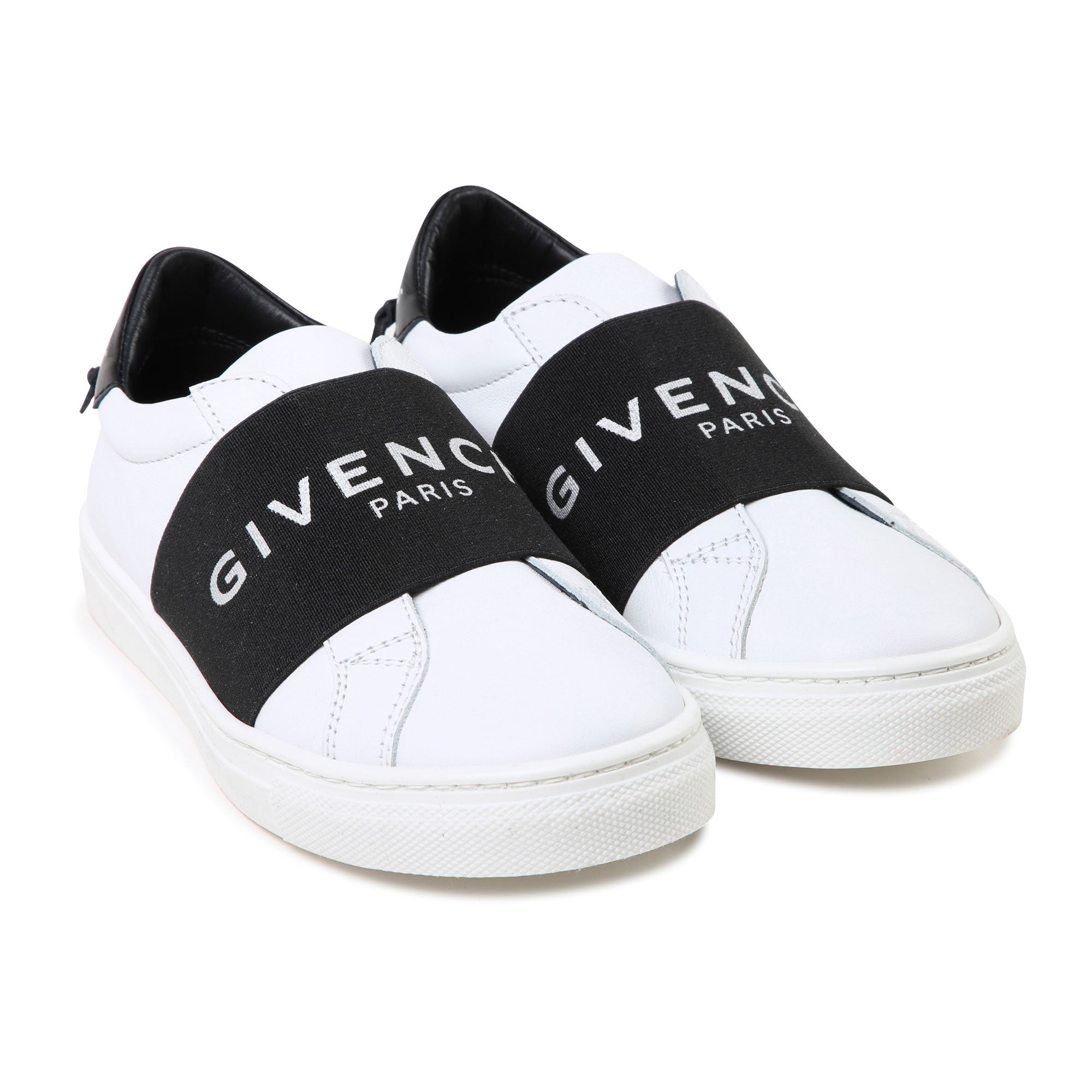 Boys & Girls White & Black Logo Shoes