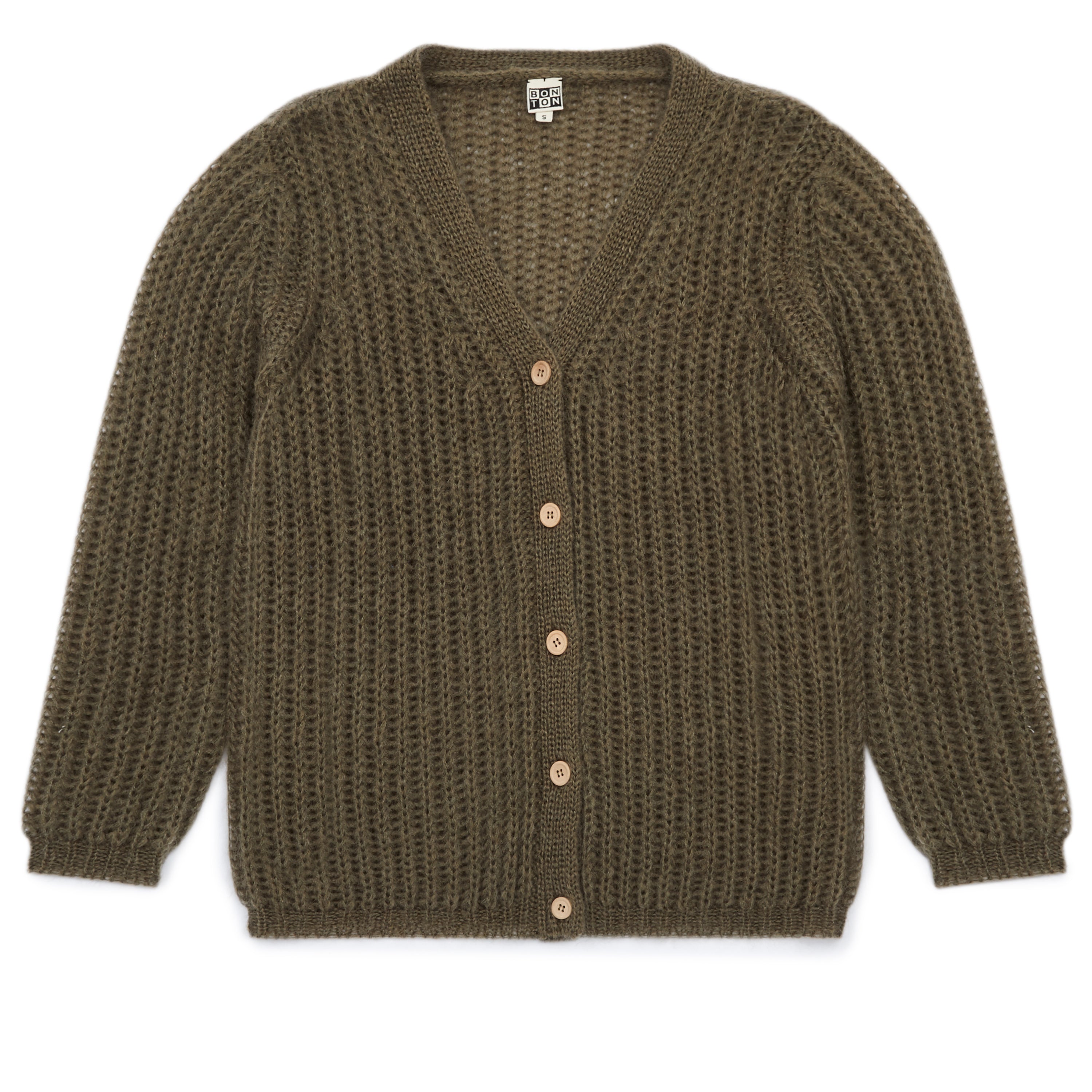 Girls Green Button Cardigan