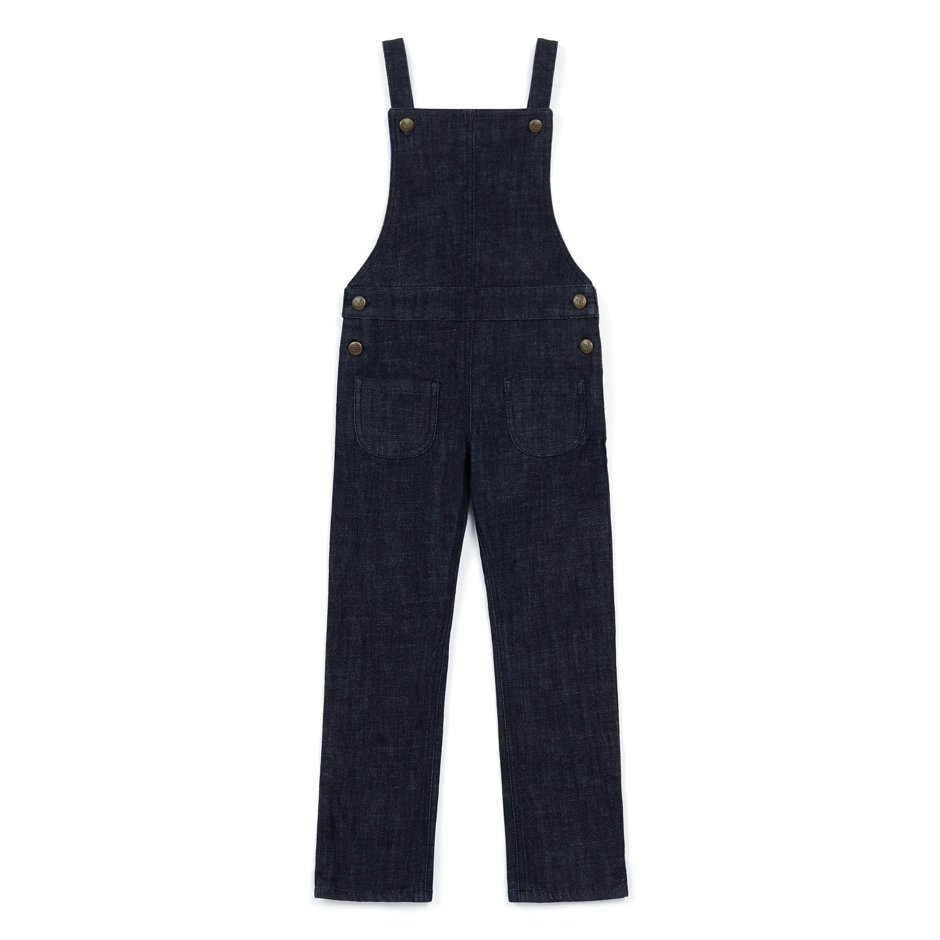Girls Black Strap Denim Trousers