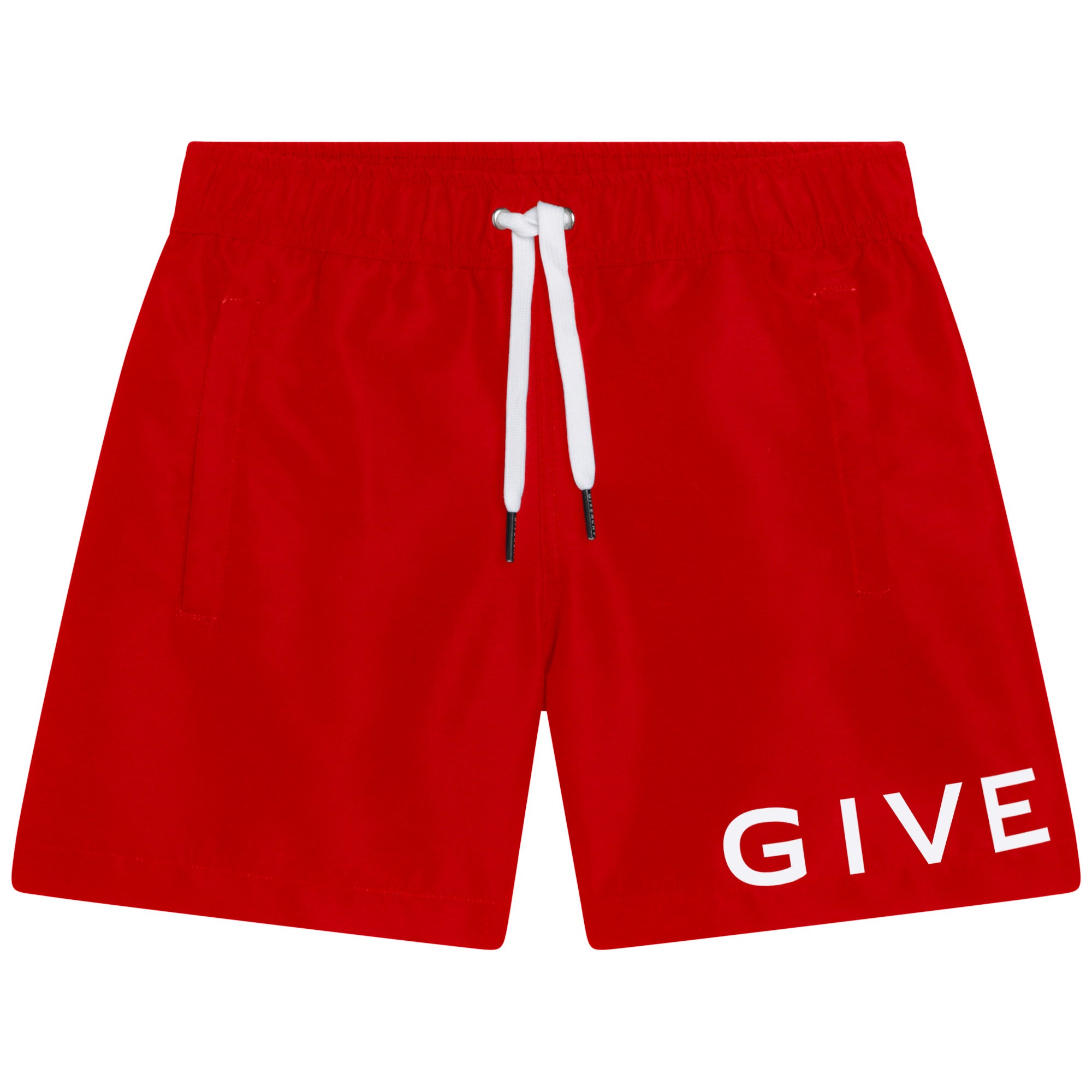 Boys Red Logo Swim Shorts