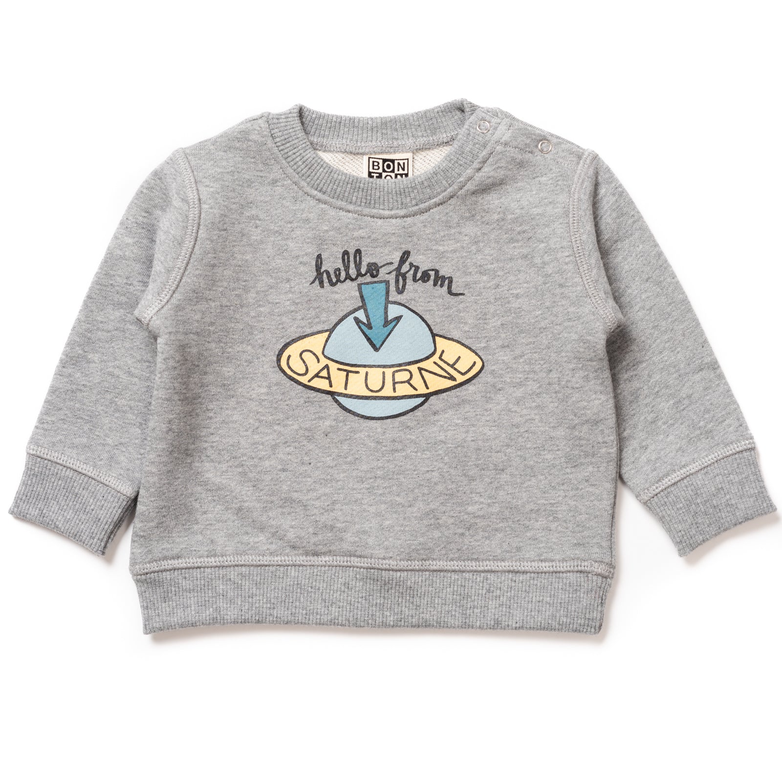 Baby Boys & Girls Grey Cotton Sweatshirt
