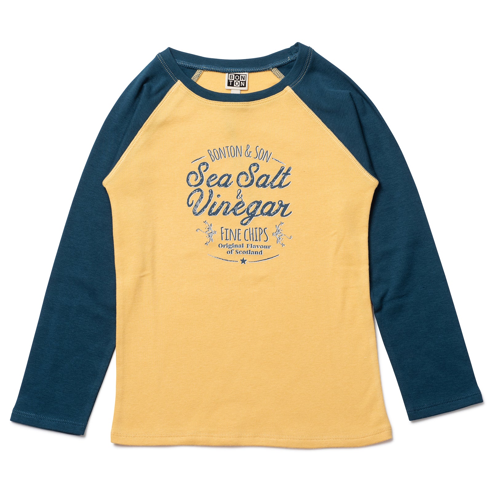 Boys Yellow Cotton Cotton T-Shirt