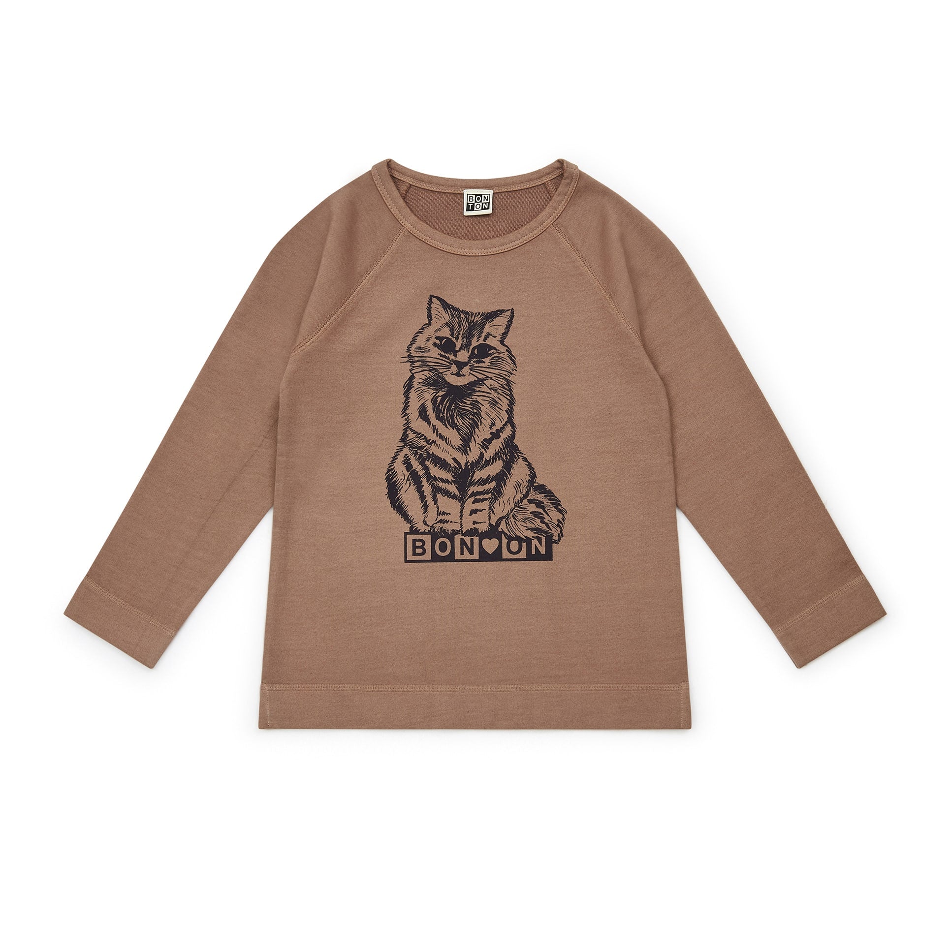Girls Brown Printed Cotton T-Shirt
