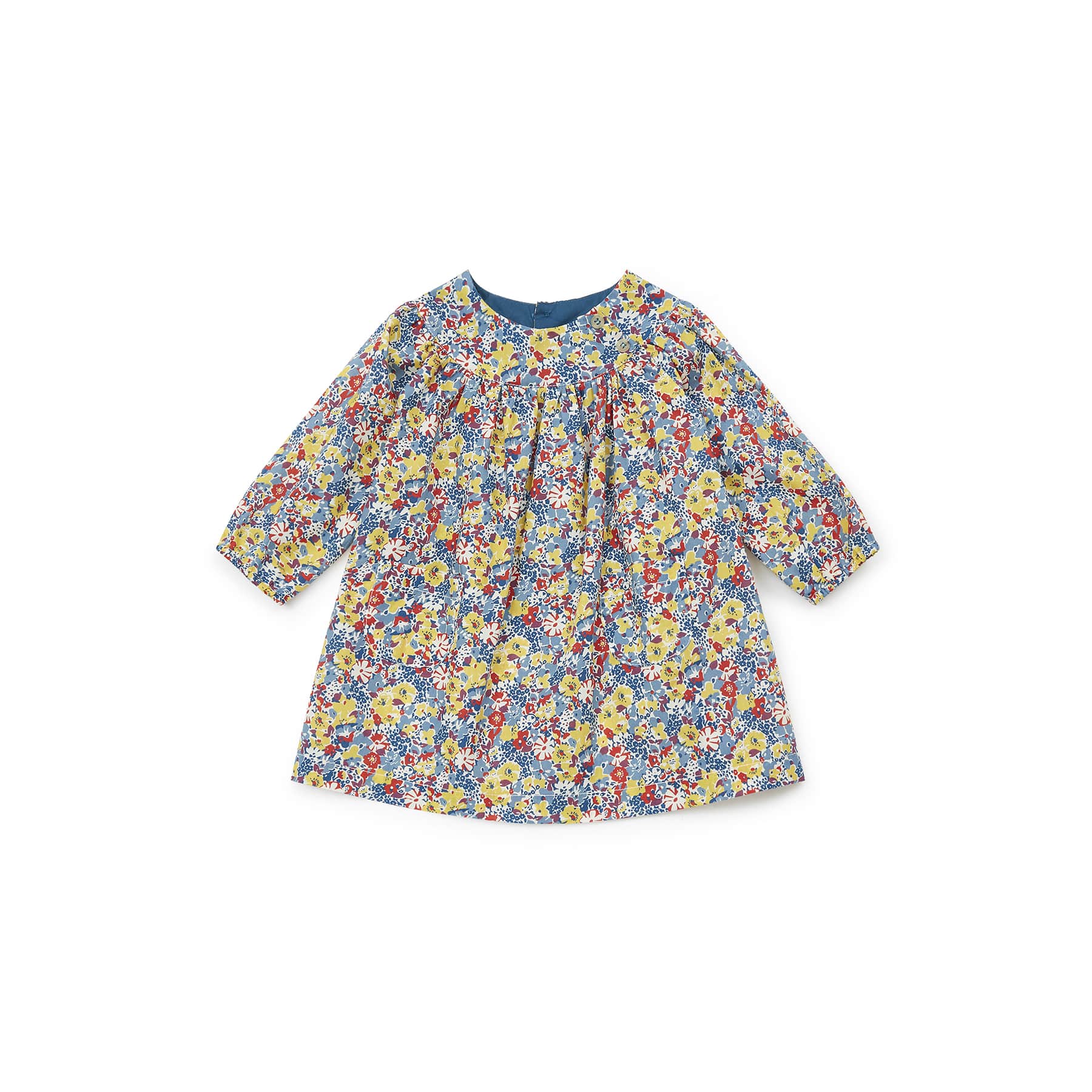 Baby Girls Blue Floral Cotton Dress