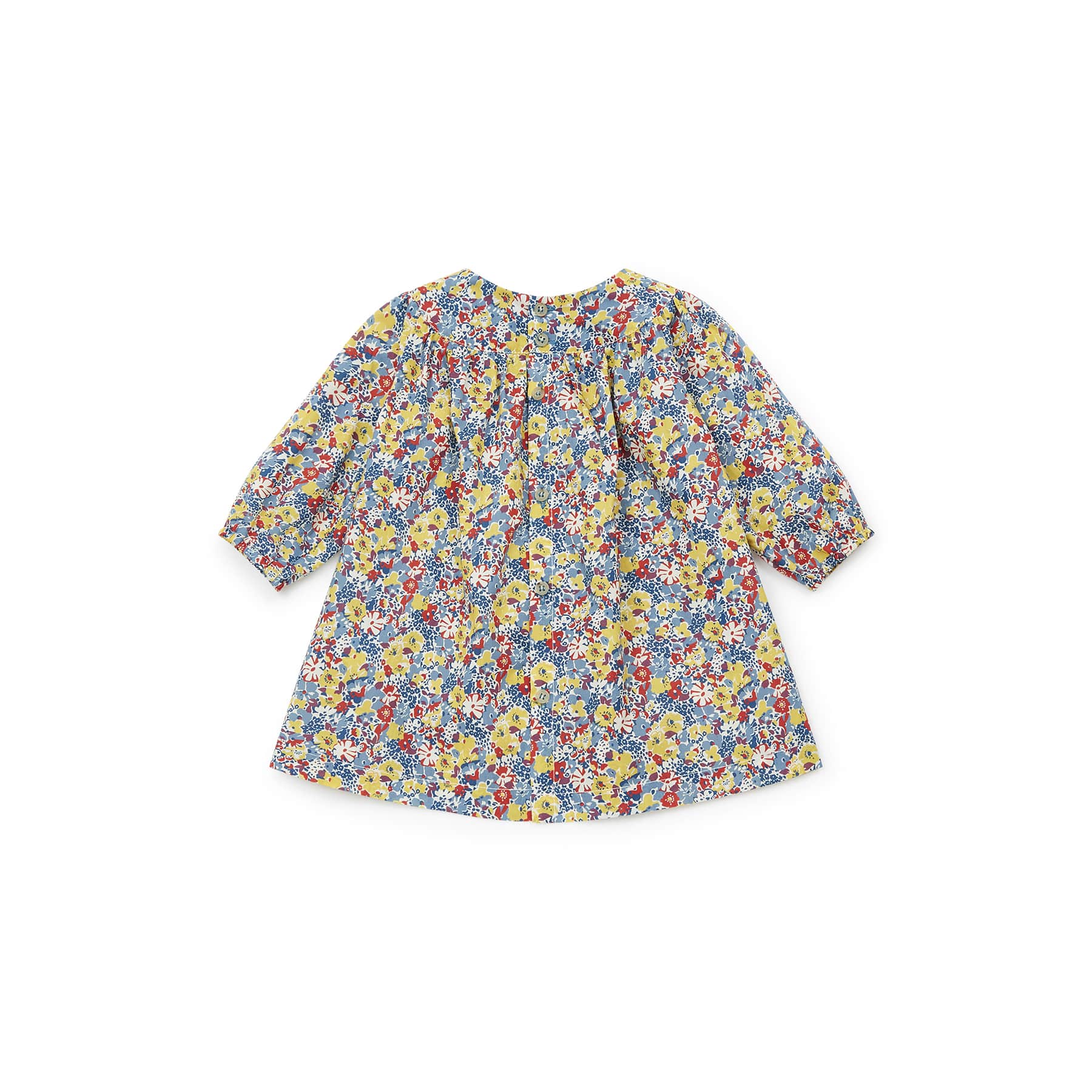 Baby Girls Blue Floral Cotton Dress