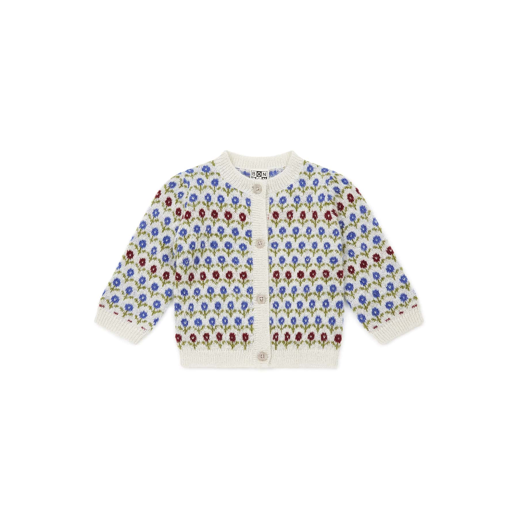 Baby Girls White Flowers Cardigan