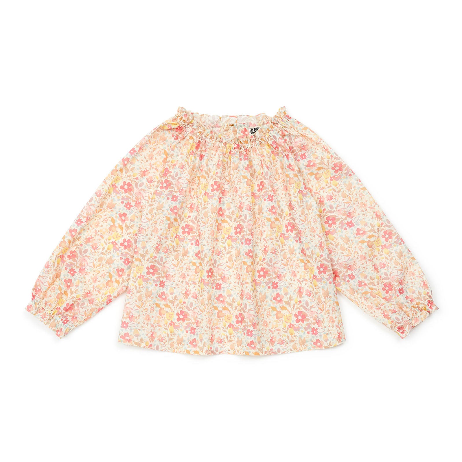 Girls Pink Floral Cotton Shirt