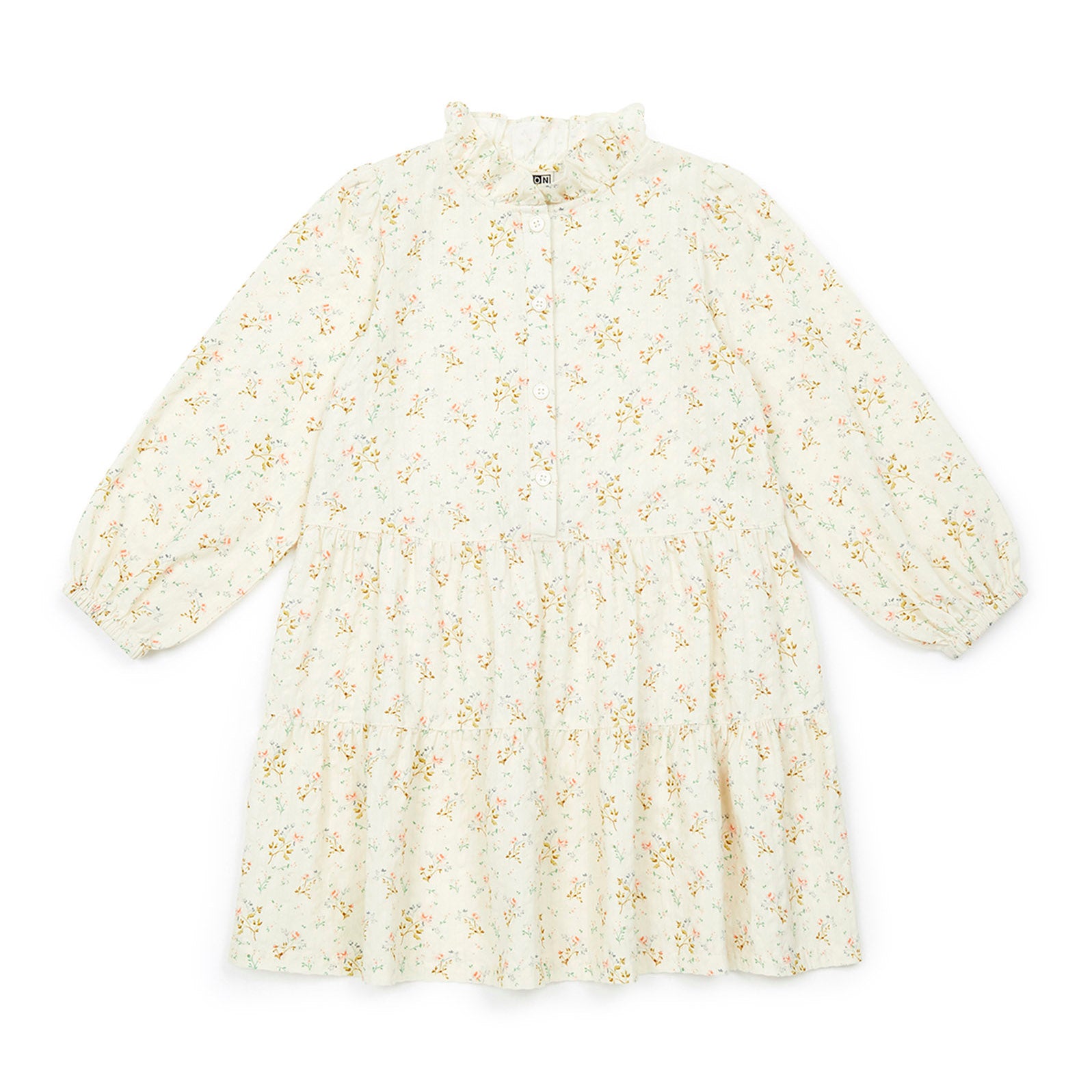 Girls White Floral Cotton Dress