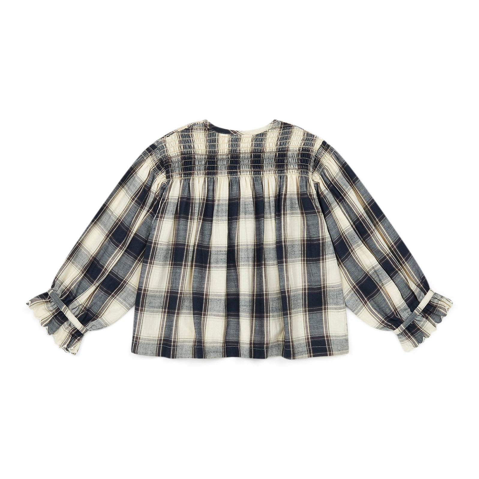 Girls Grey Check Cotton Shirt