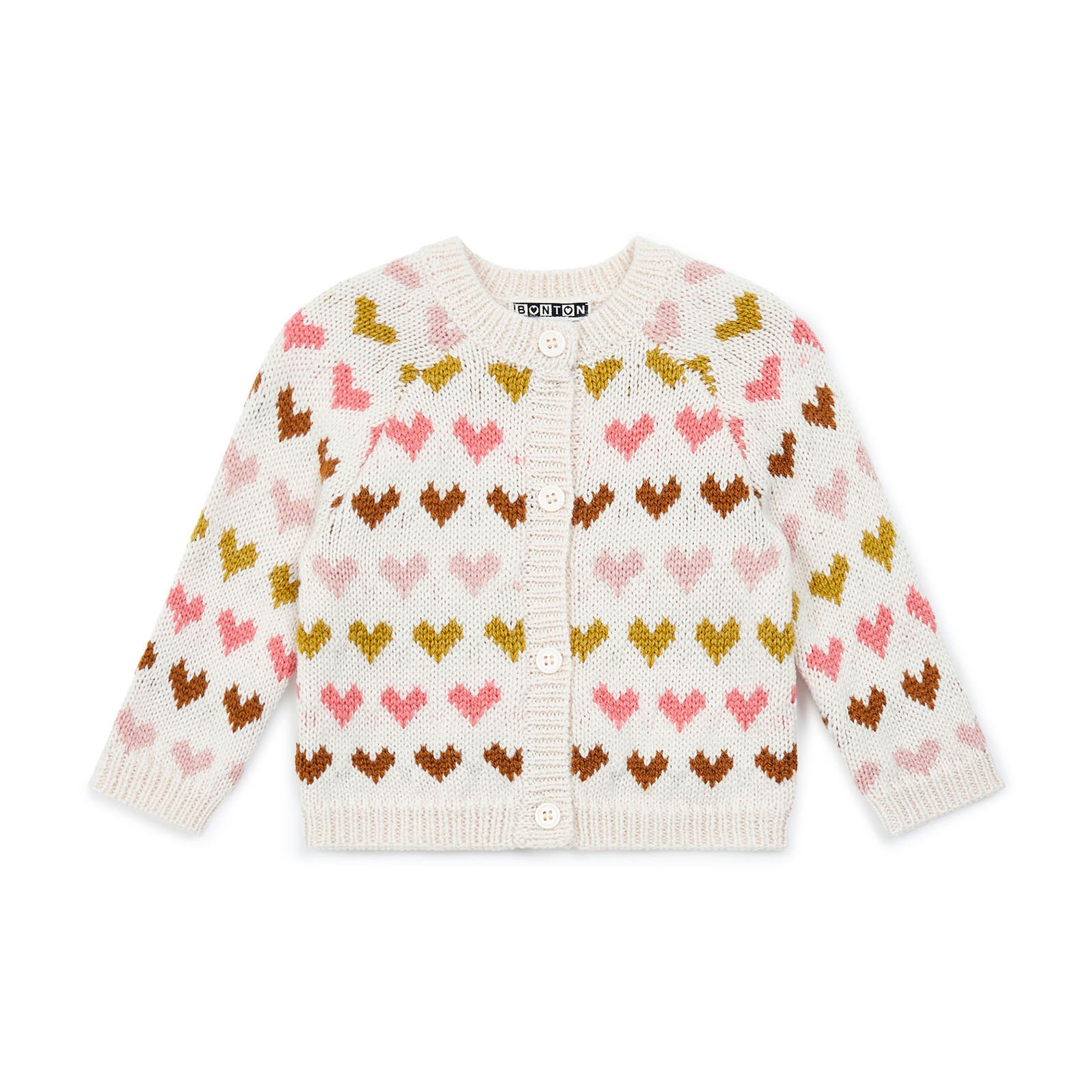 Baby Boys & Girls White Heart Cardigan