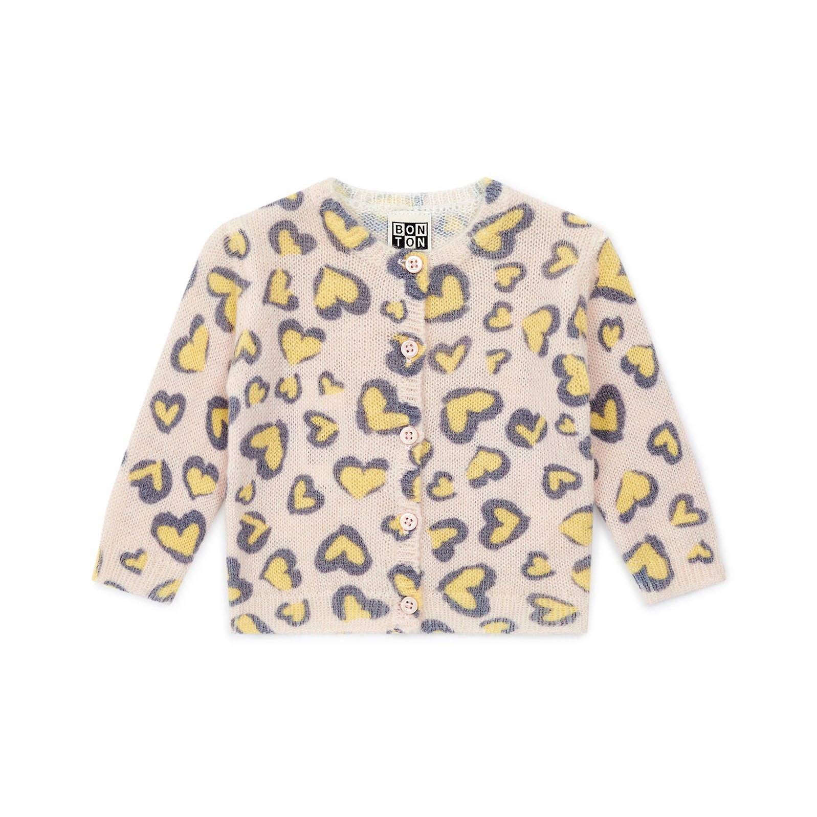 Baby Girls Pink Heart Wool Cardigan