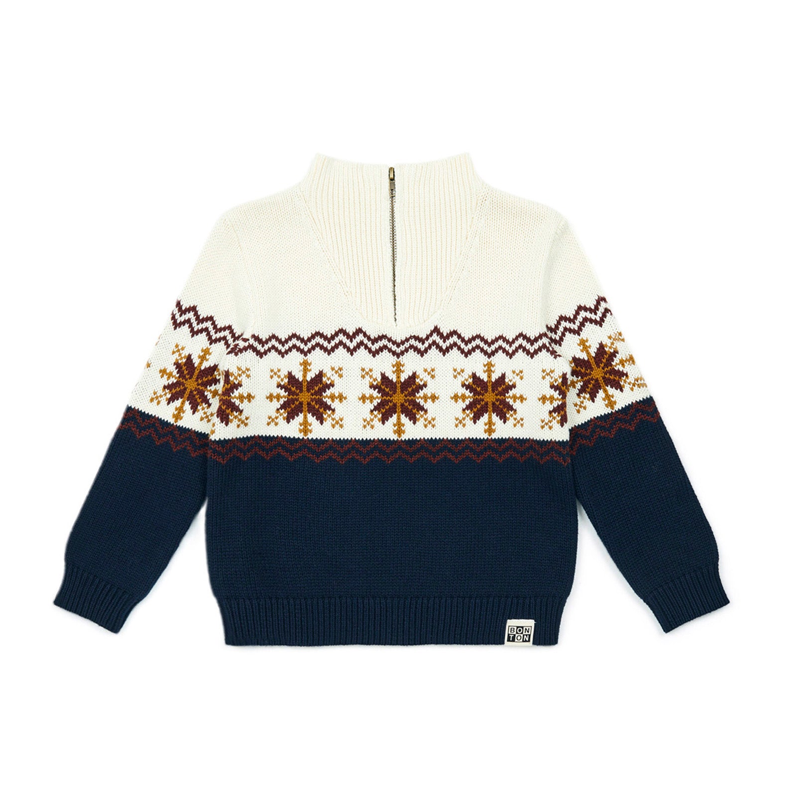 Boys Navy Zip-Up Sweater