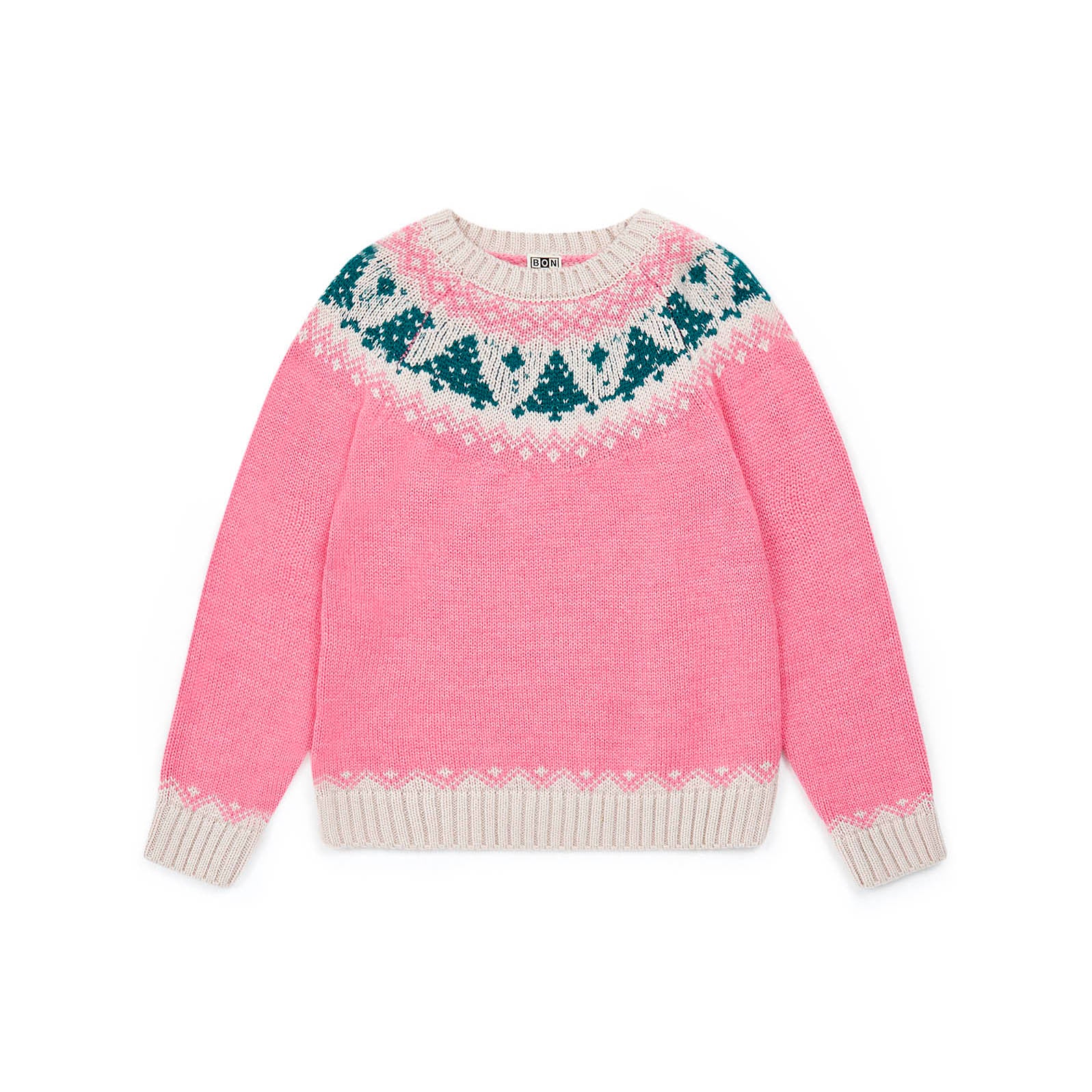 Girls Bright Pink Wool Sweater