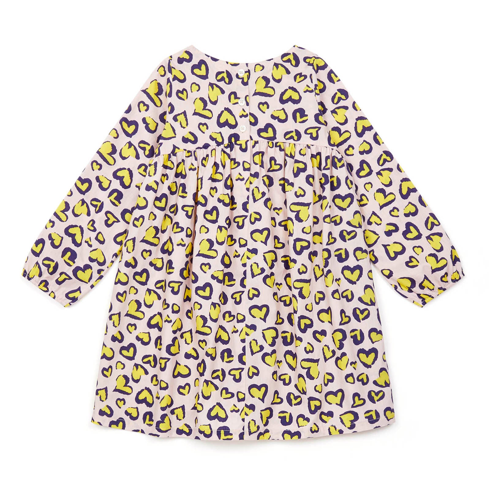 Girls Pink Heart Cotton Dress