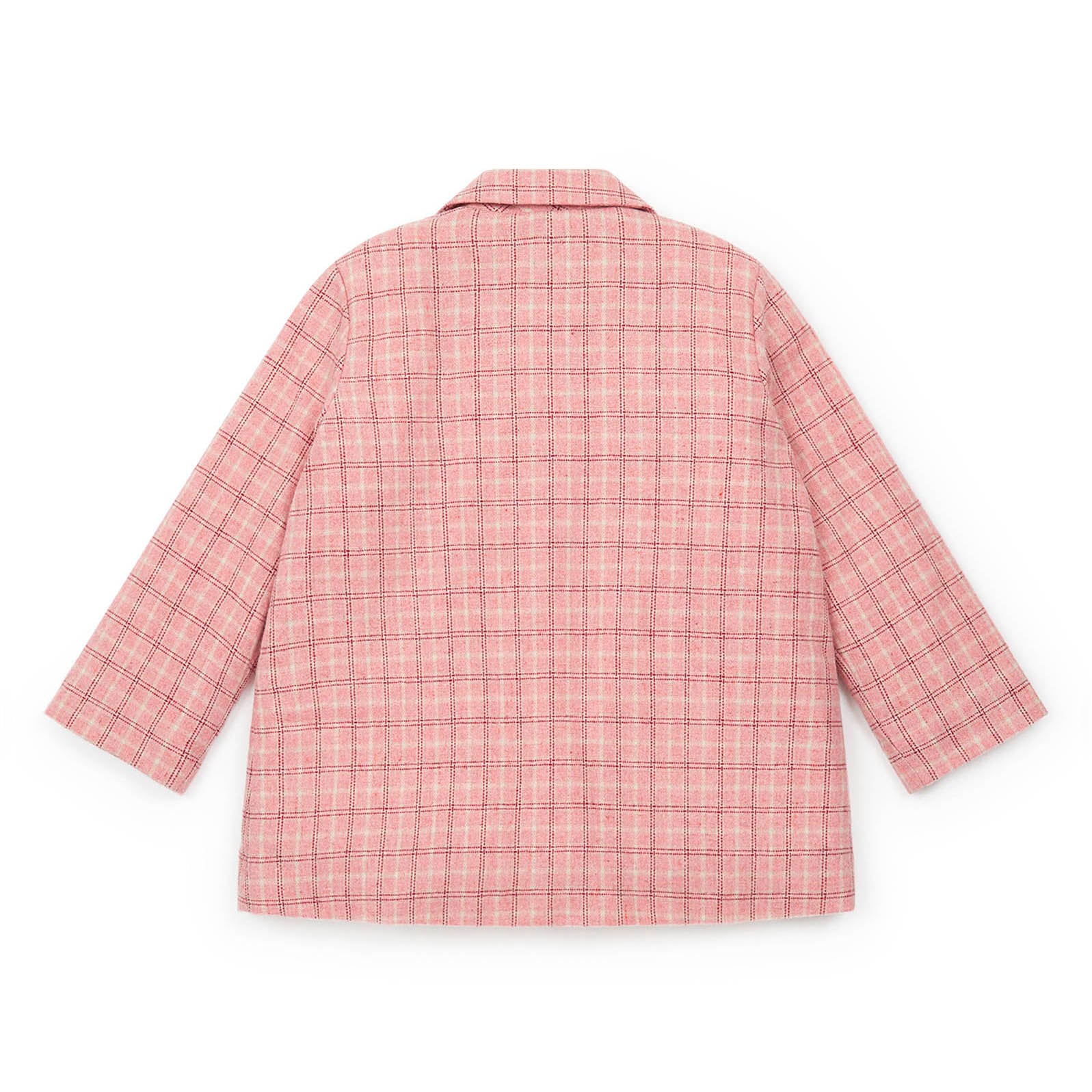 Girls Pink Check Coat