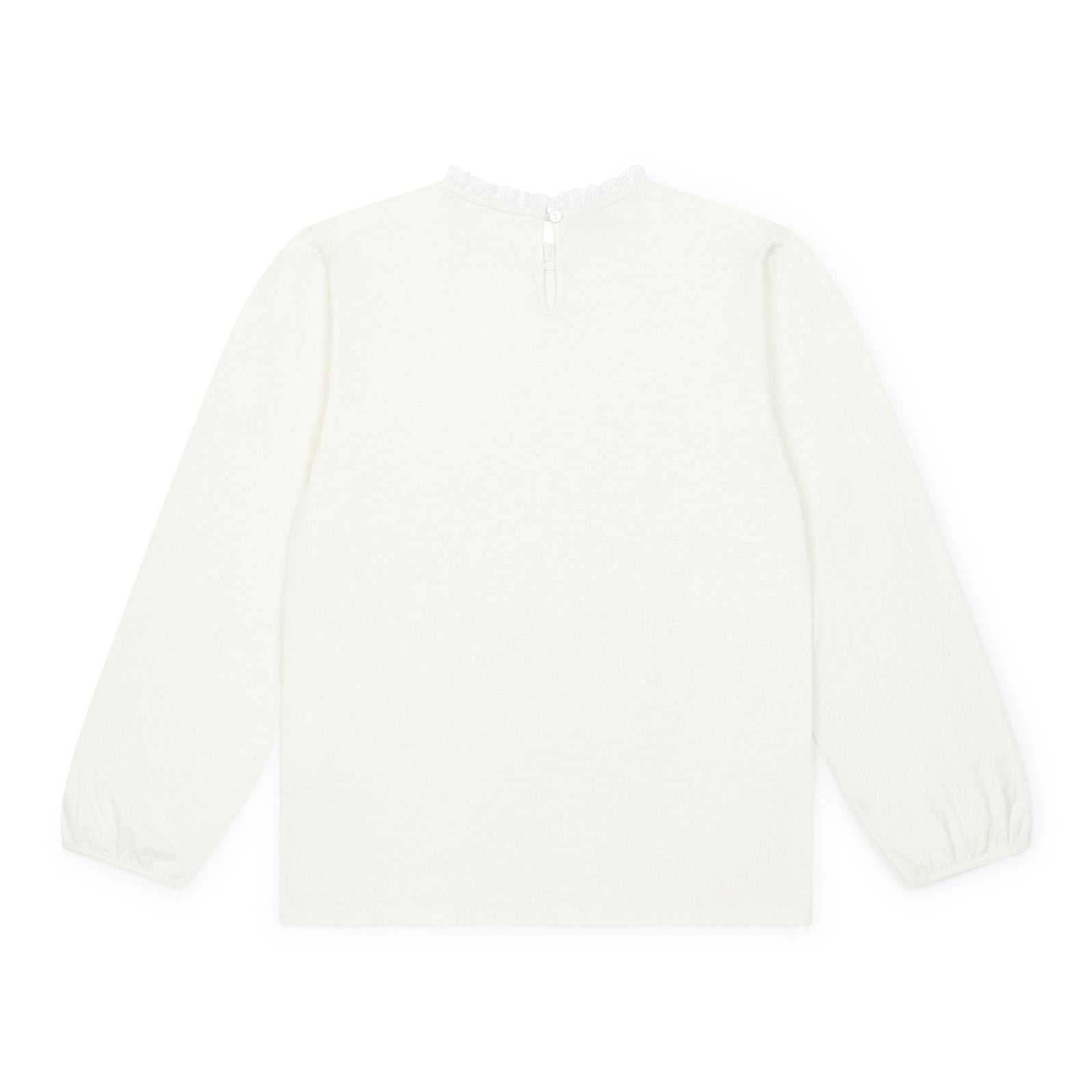Girls White Cotton T-Shirt