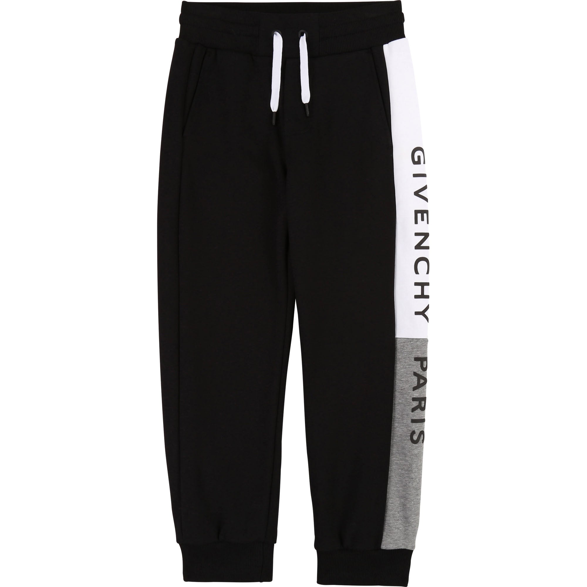 Boys Black Logo Cotton Trousers