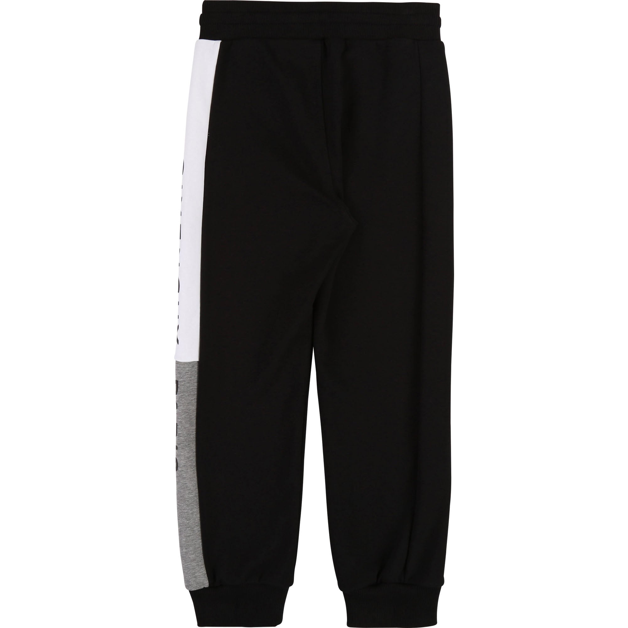 Boys Black Logo Cotton Trousers