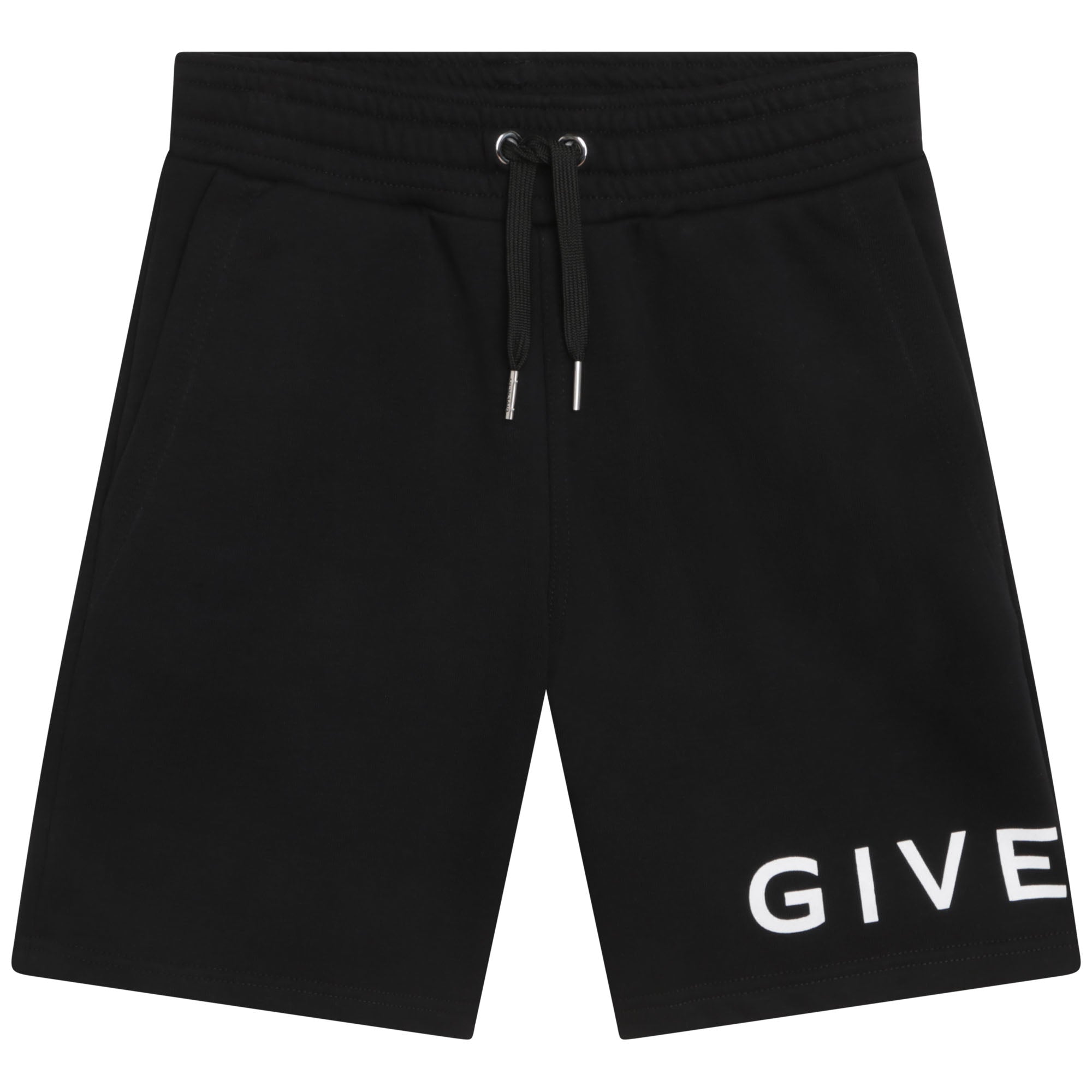 Boys Black Logo Cotton Shorts